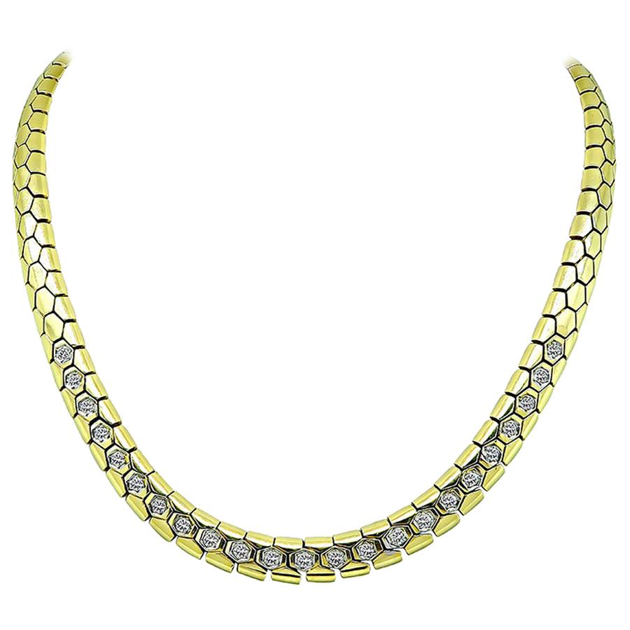 1.10 Carat Diamond Gold Chain Necklace For Sale