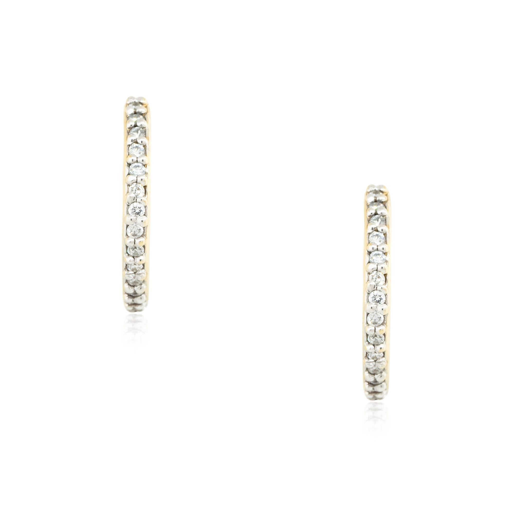 Material: 18k Yellow Gold
Diamond Details: Approx. 1.10ctw of round cut Diamonds. Diamonds are H/I in color and SI in clarity
Total Weight: 3.1dwt 
Earring Backs: Latch Backs
Additional Details: This item comes with a presentation box!
SKU: G12526