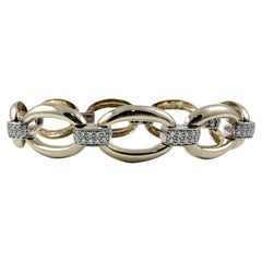 Bracelet fantaisie en or jaune 14 carats à maillons et diamants de 1,10 carat
