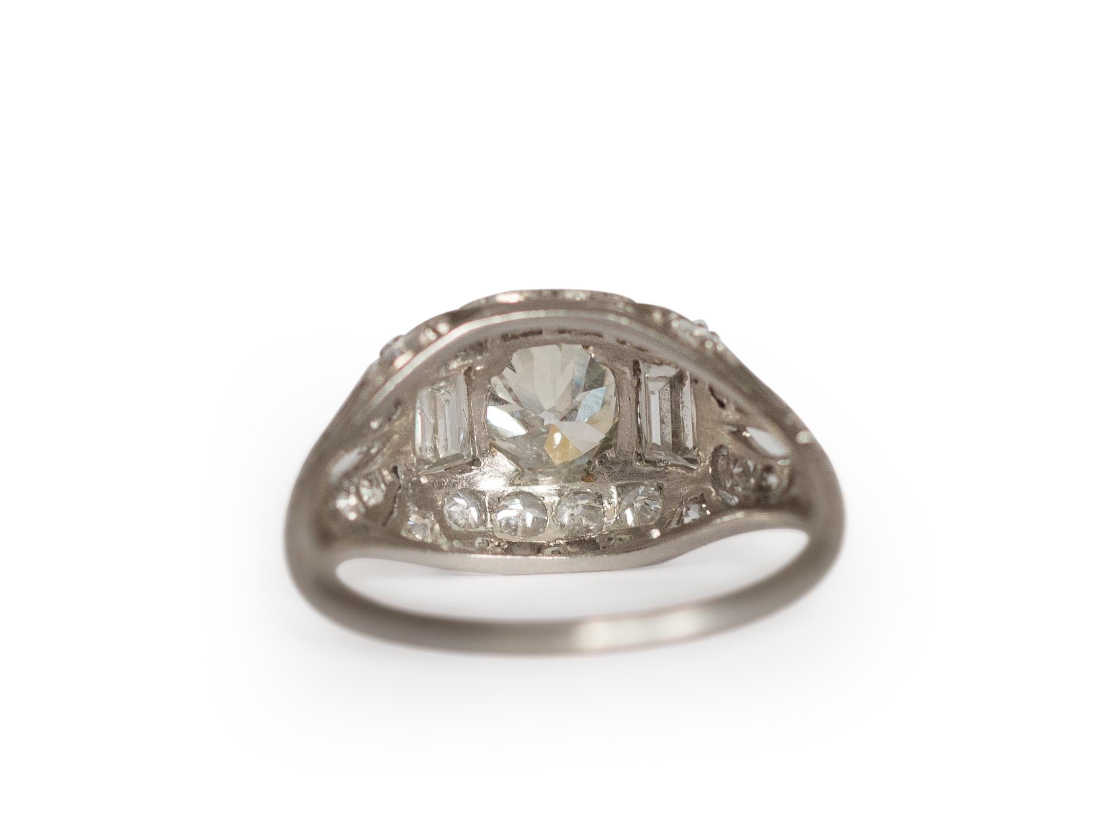 Art Deco 1.10 Carat Diamond Platinum Engagement Ring
