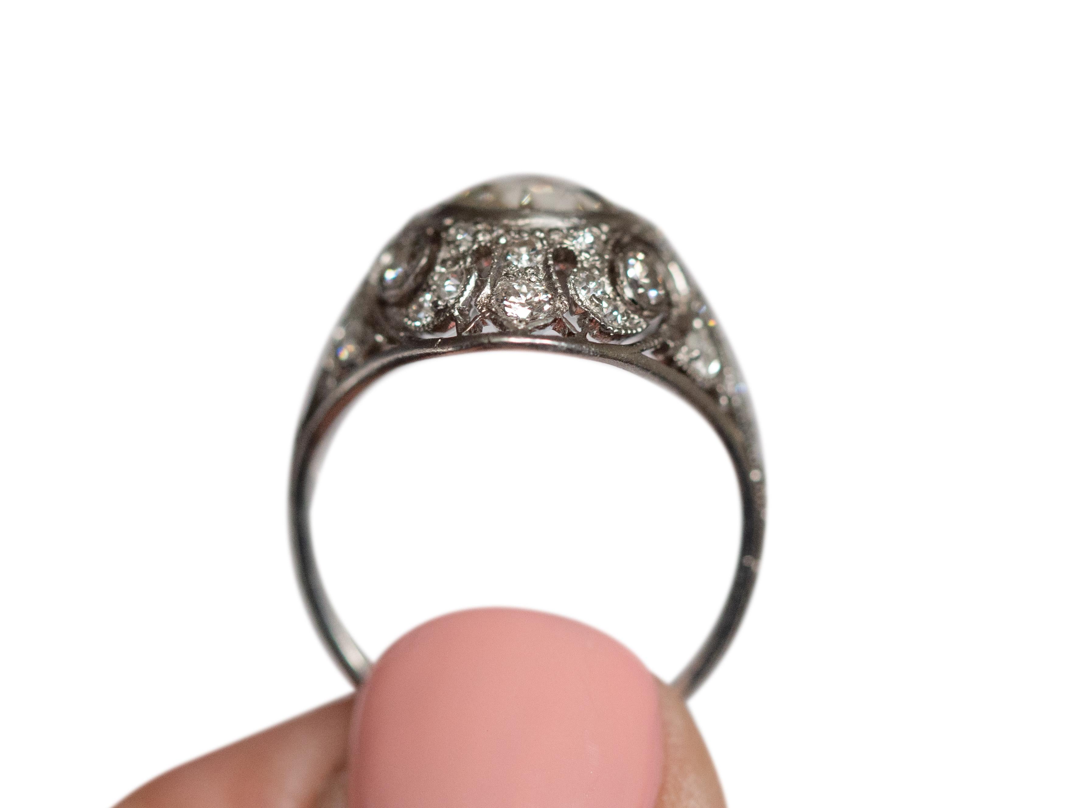 1.10 Carat Diamond Platinum Engagement Ring In Good Condition For Sale In Atlanta, GA