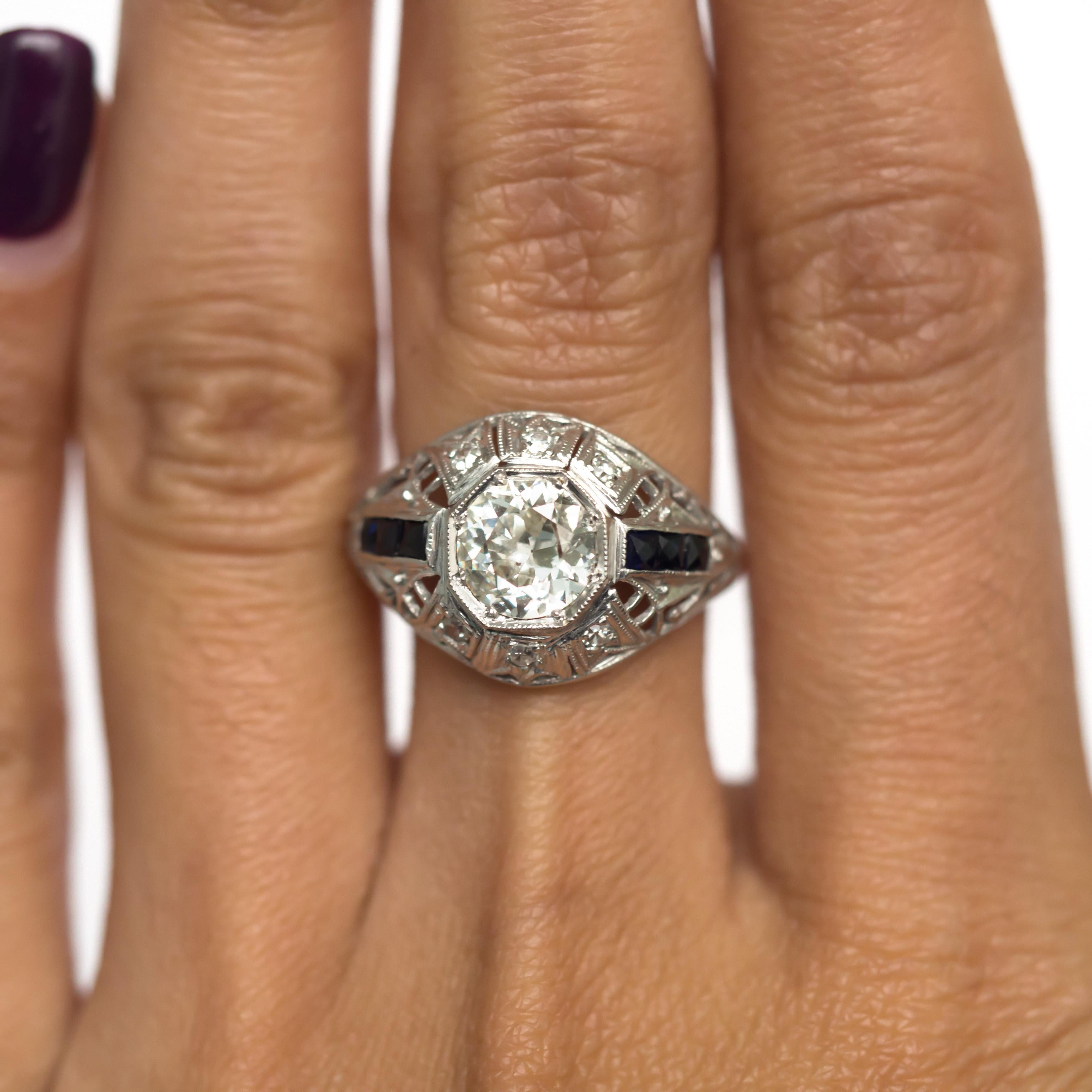 Women's or Men's 1.10 Carat Diamond Platinum Engagement Ring For Sale