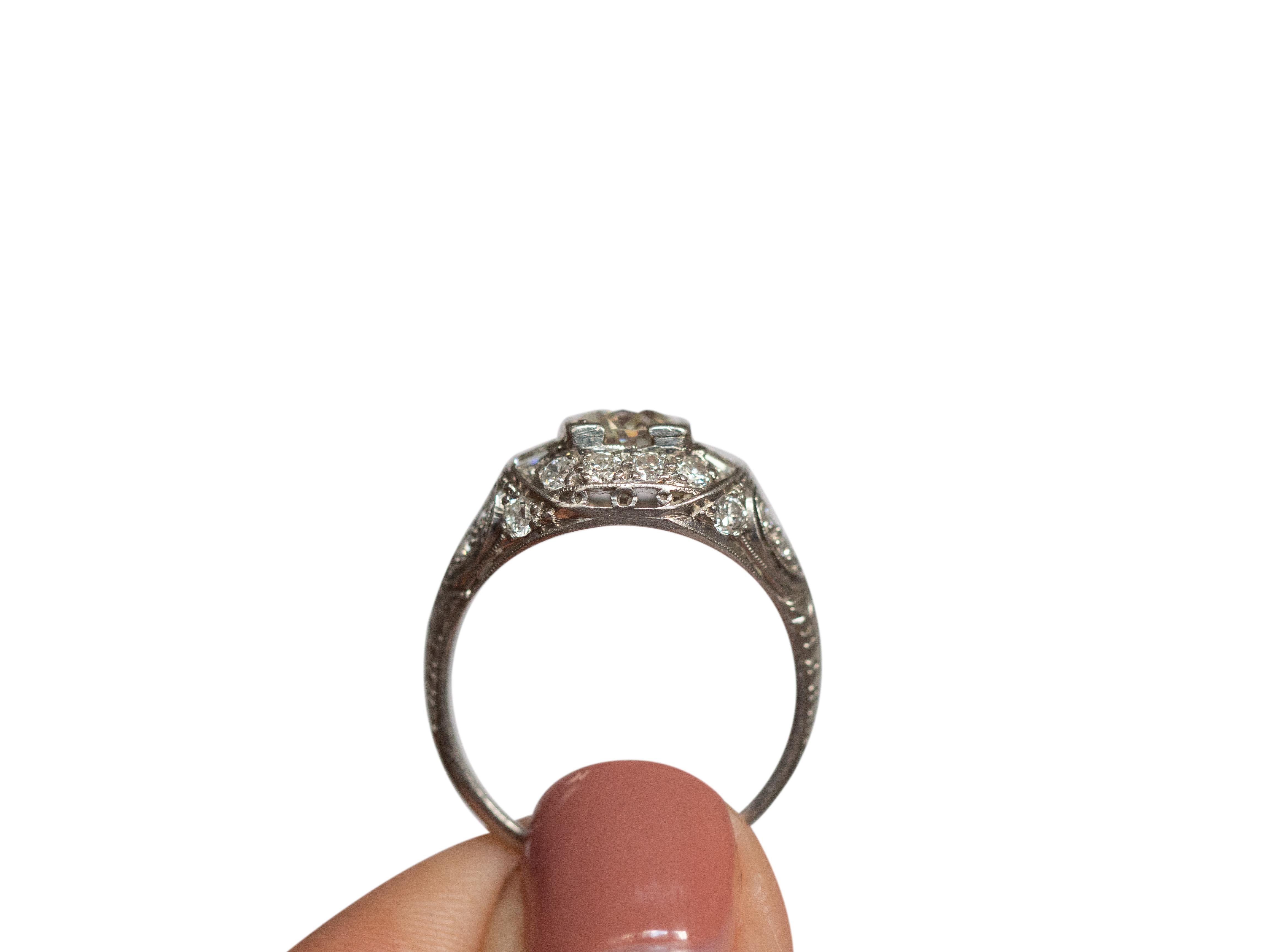 1.10 Carat Diamond Platinum Engagement Ring In Good Condition In Atlanta, GA