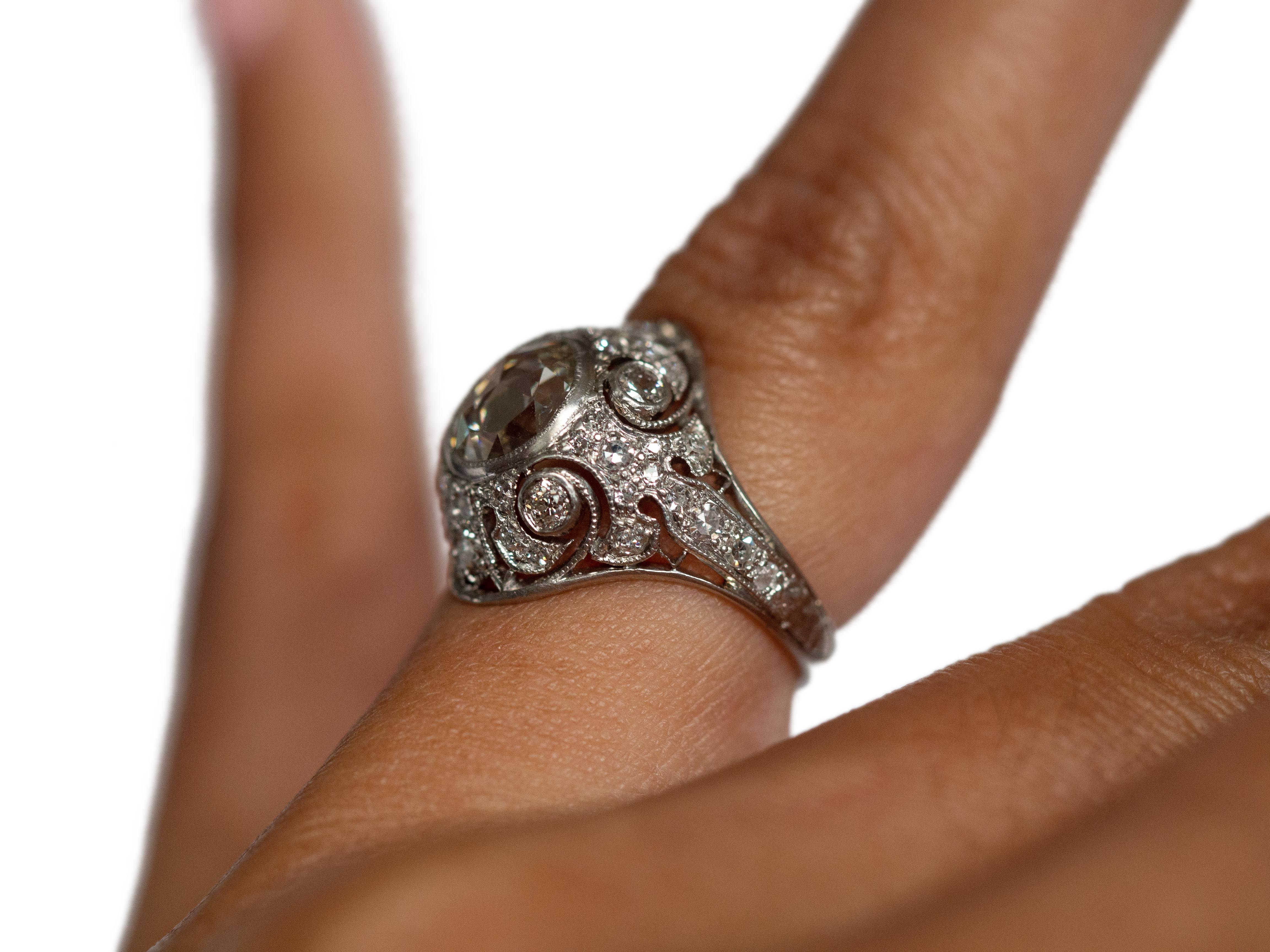 1.10 Carat Diamond Platinum Engagement Ring For Sale 1