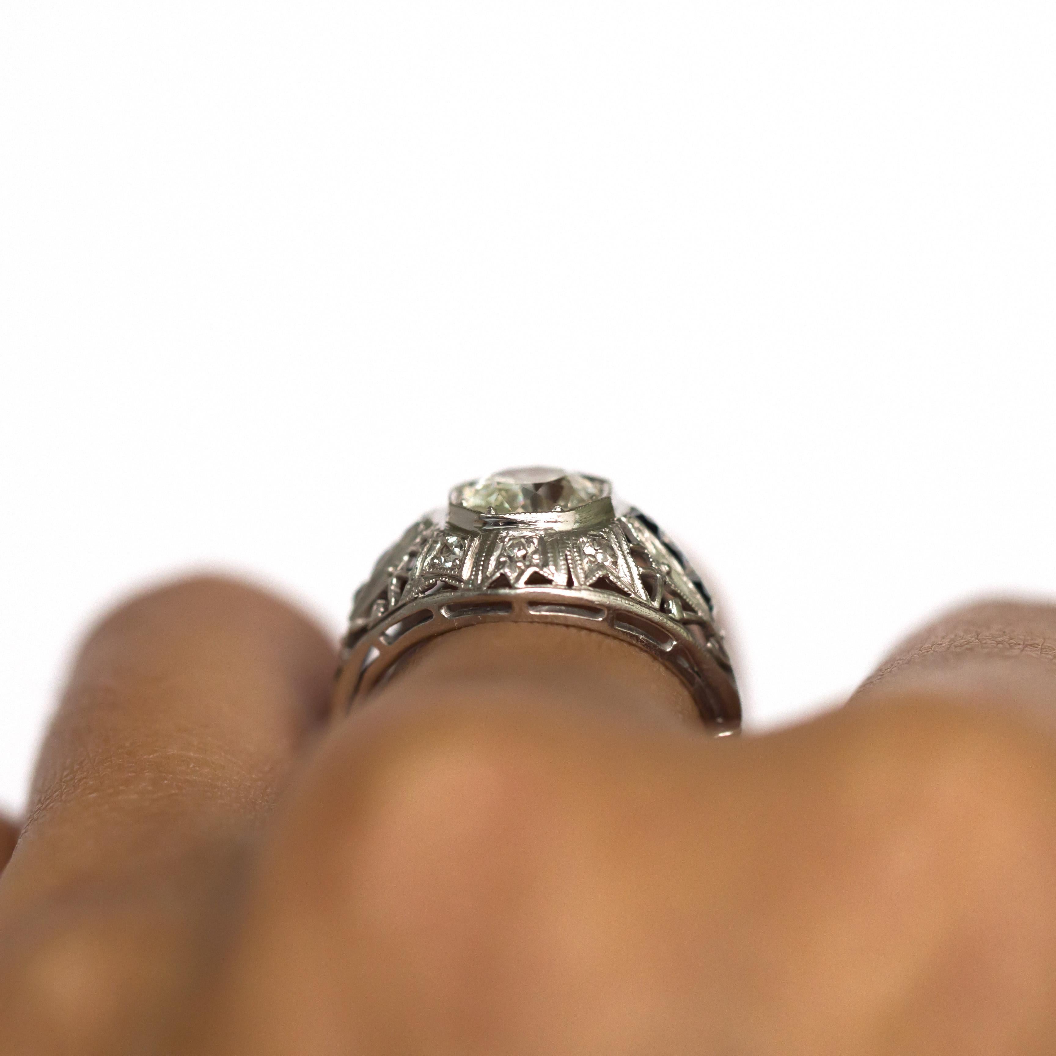 1.10 Carat Diamond Platinum Engagement Ring For Sale 2
