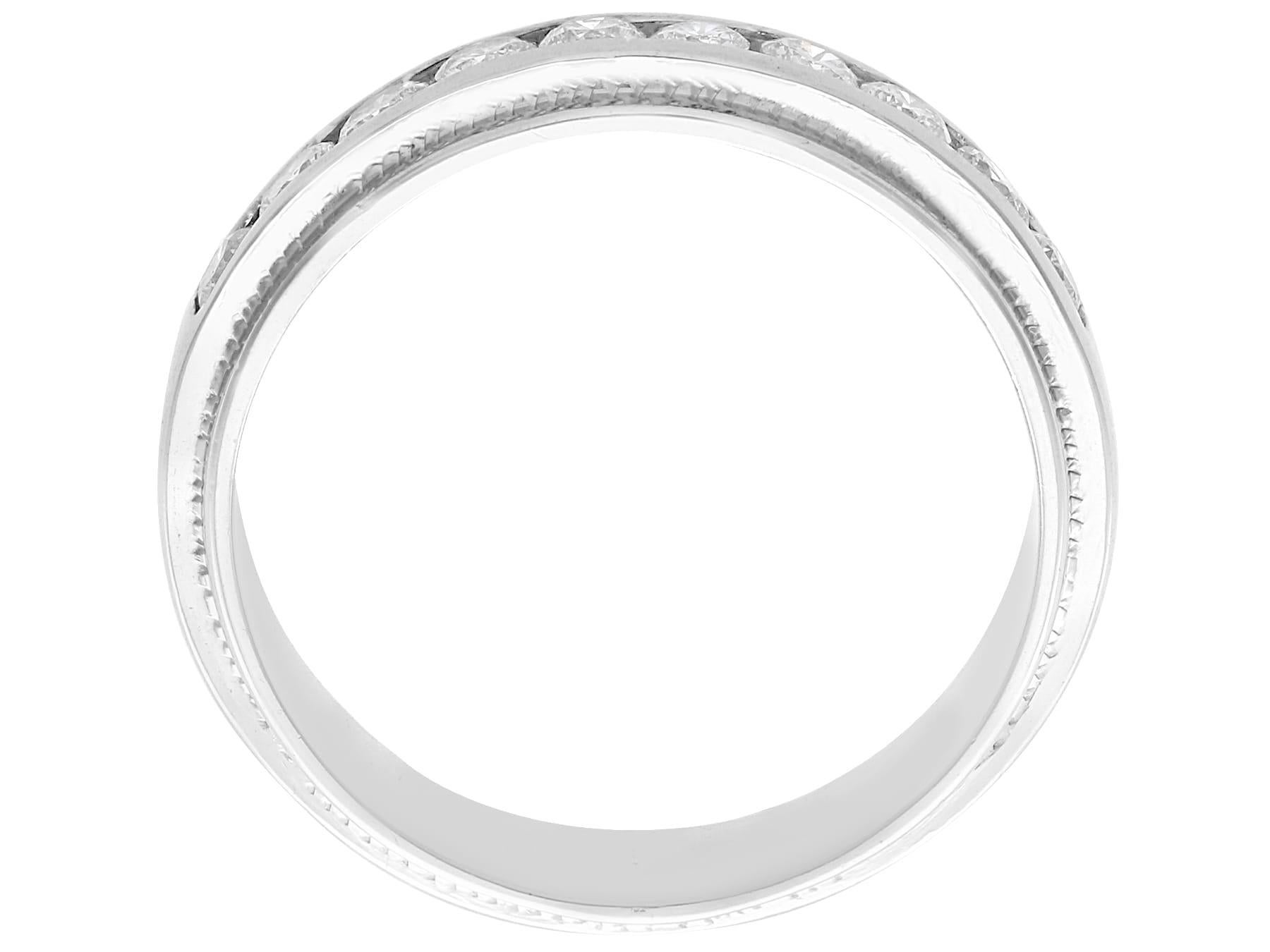 Women's or Men's Vintage 1.10 Carat Diamond White Gold Half Eternity Ring For Sale