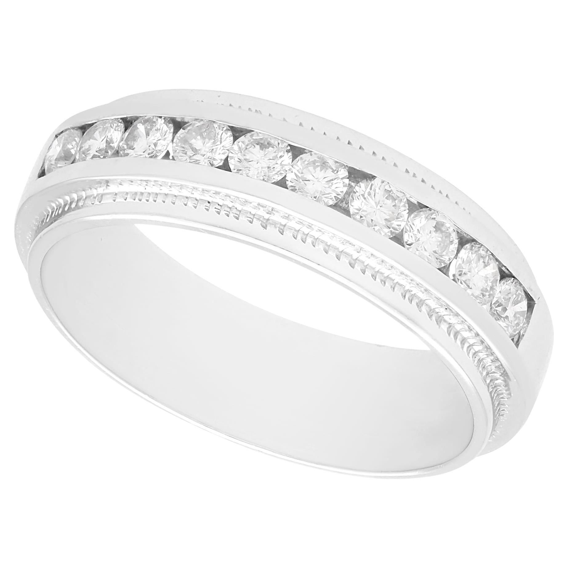 Vintage 1.10 Carat Diamond White Gold Half Eternity Ring For Sale