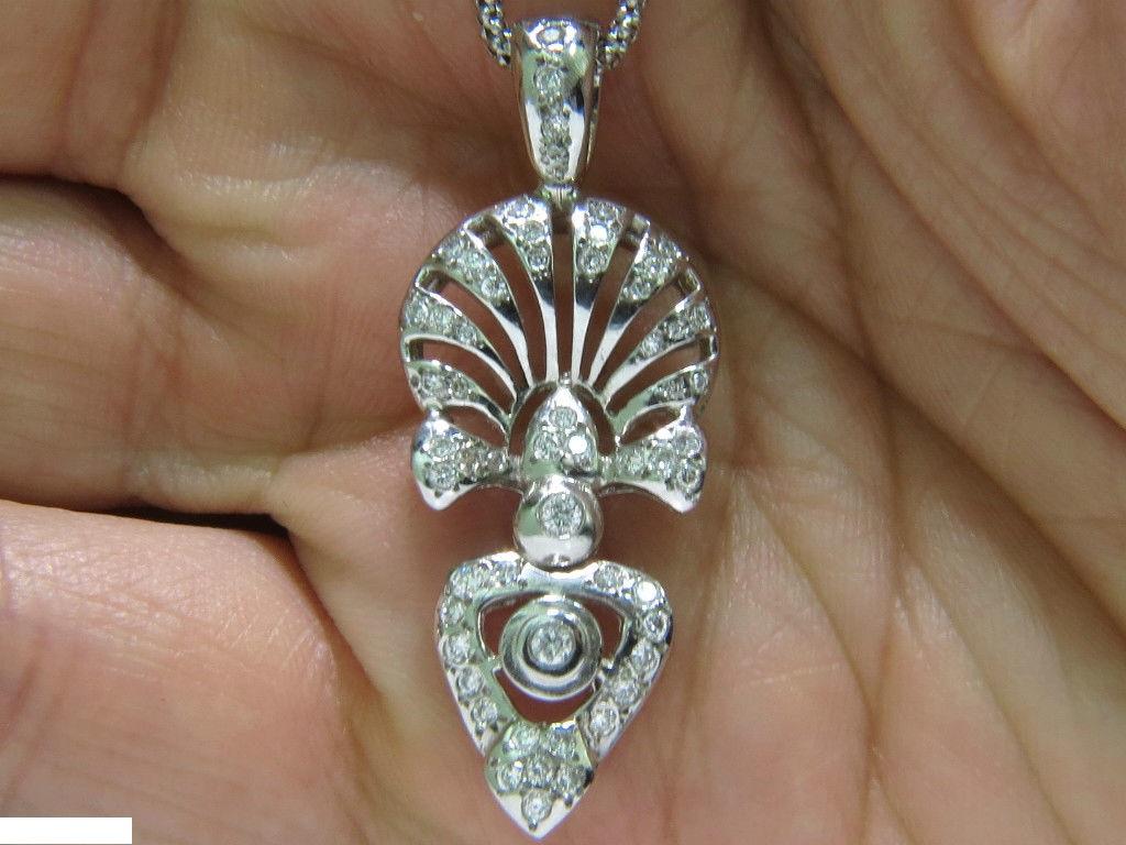 Round Cut 1.10 Carat Diamonds Modern Deco Diamond Necklace, Italy For Sale
