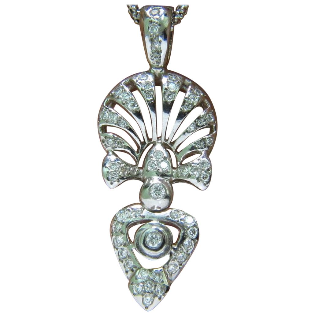 1.10 Carat Diamonds Modern Deco Diamond Necklace, Italy For Sale