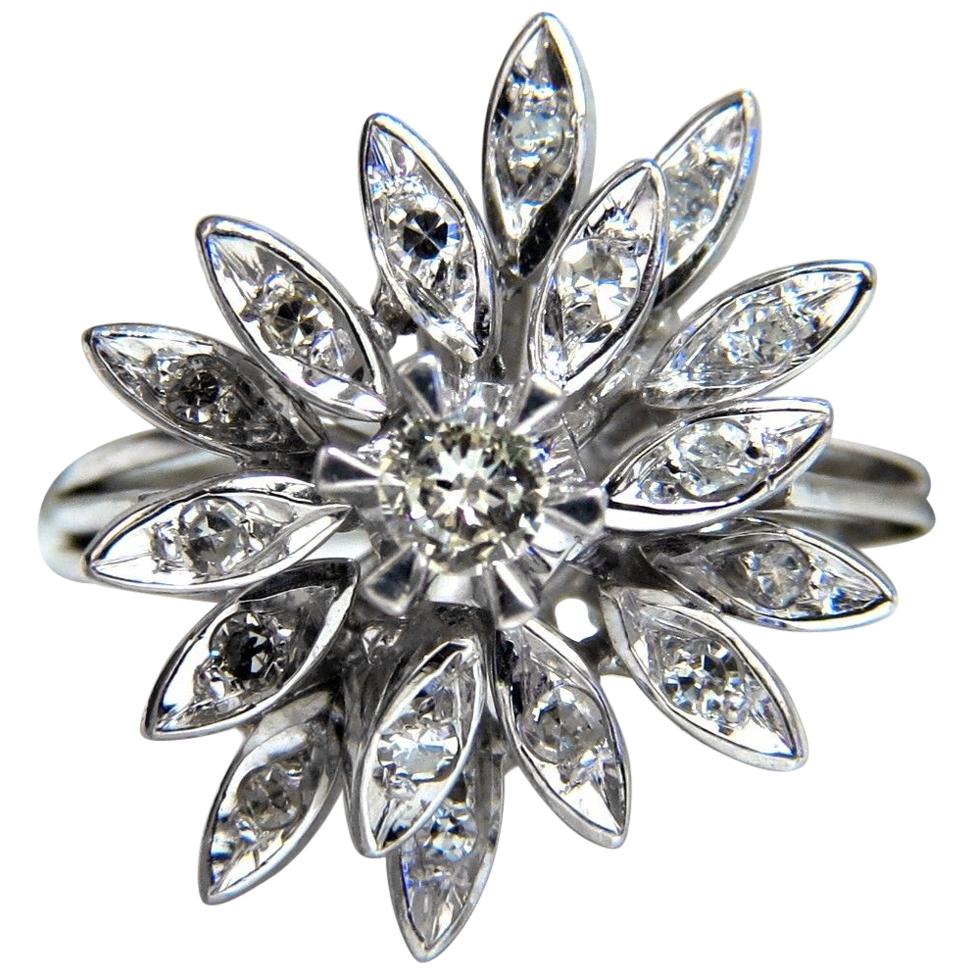 1.10 Carat Diamonds Profile Cluster Top 18 Karat Ring Vintage Deco