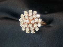 1.10 Carat F/VS1 Round Brilliant Diamonds Snowflake Ring in 18K Rose Gold