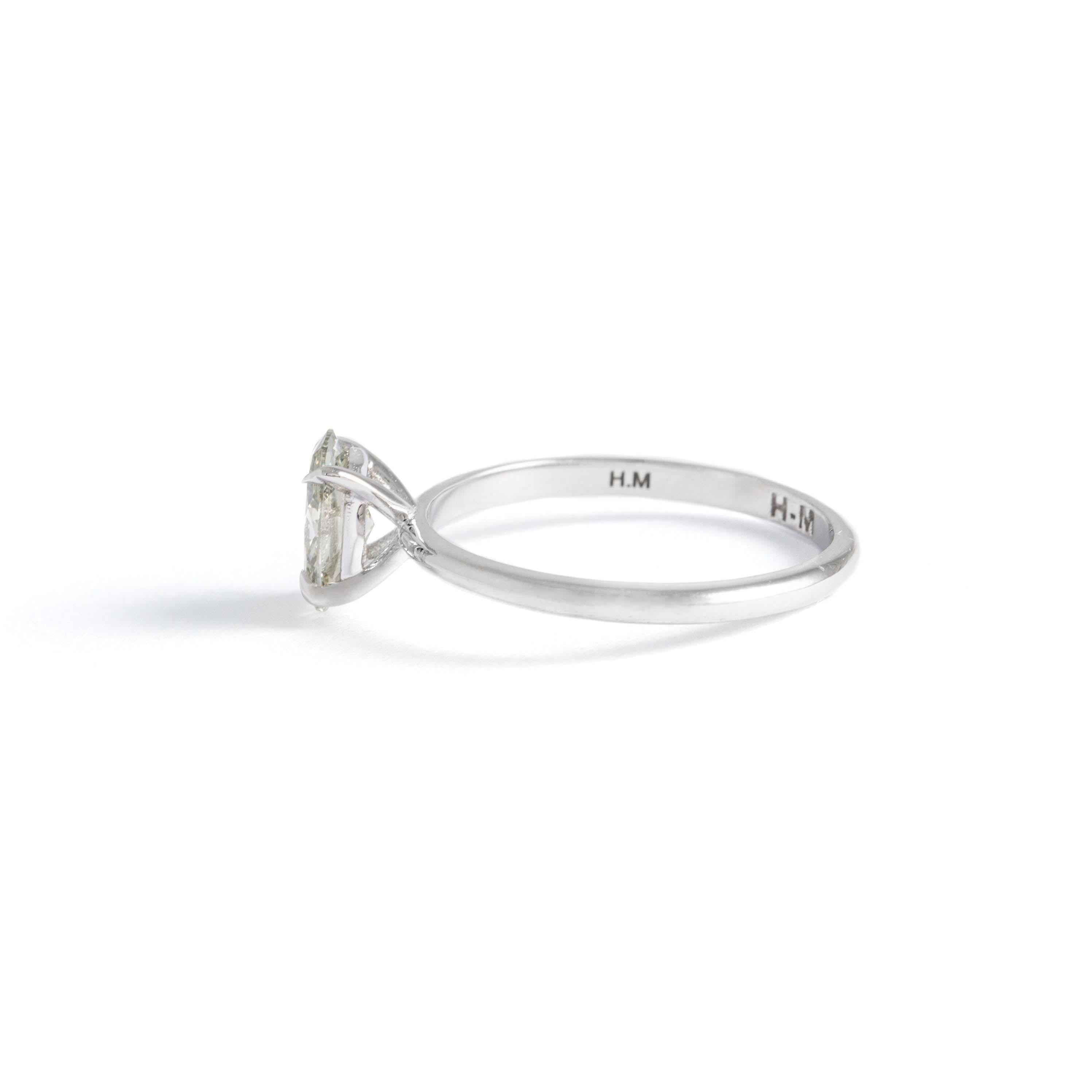 Oval Cut 1.10 Carat Fancy Light Gray Diamond Solitaire Ring