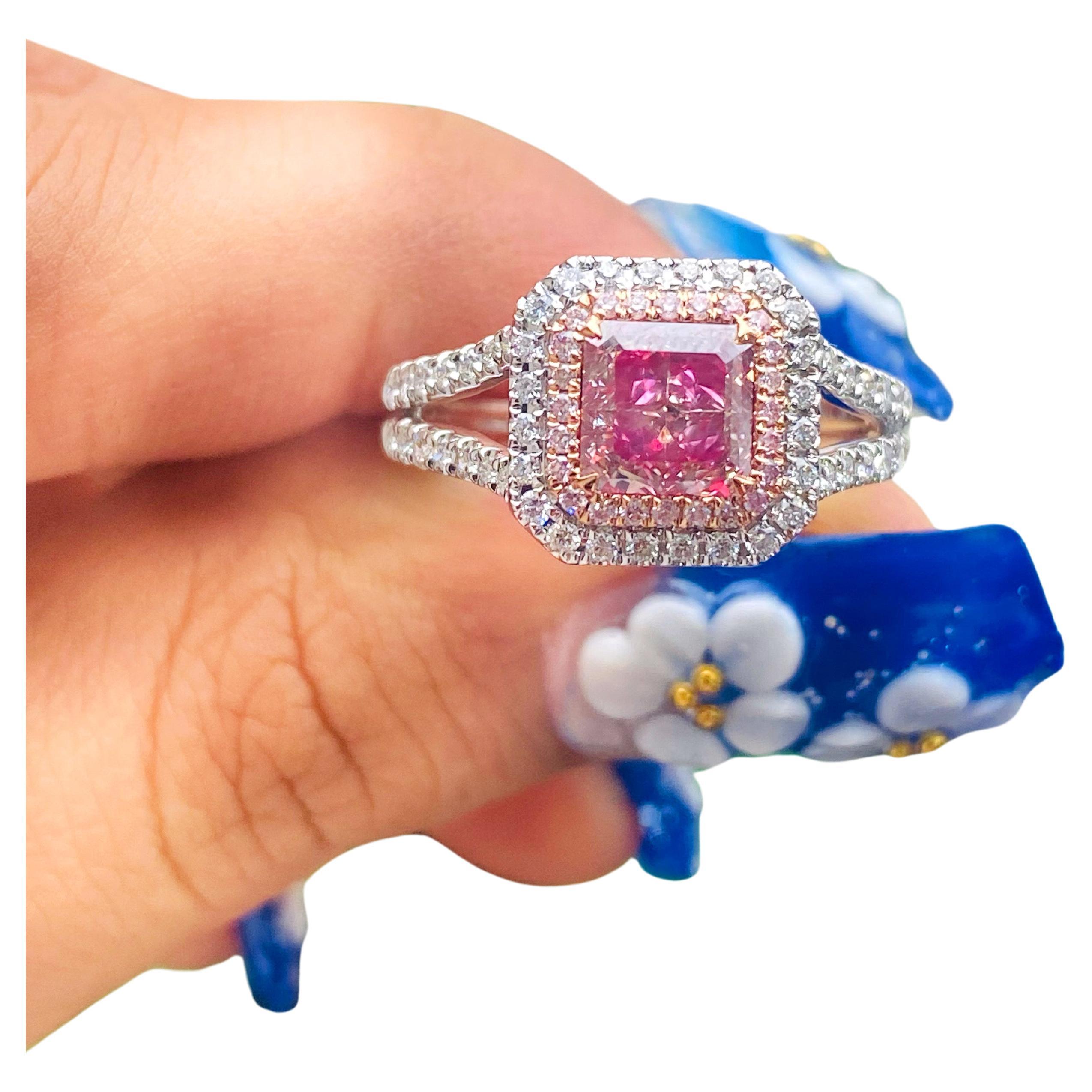 1.10 Karat Fancy Pink Diamond Ring VS Clarity AGL zertifiziert