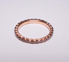 1.10 Carat Micro-Pave Fall Colors Diamond Eternity Wedding Band In Rose Gold