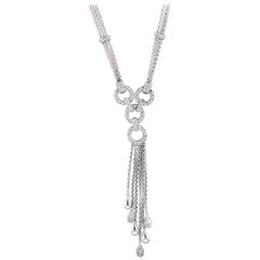 1.10 Carat Natural Diamond Necklace by Designer 14 Karat White Gold