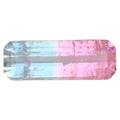 1.10 Carat Natural Loose Bicolor Tourmaline Stone Emerald Cut Afghan Gemstone