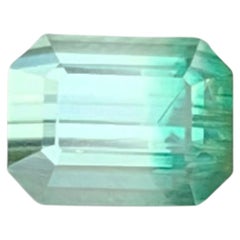 1.10 Carat Natural Loose Bicolor Tourmaline Stone Emerald Cut Afghan Gemstone