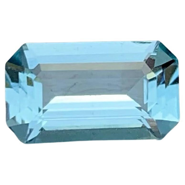 1,10 Karat Natürlicher Loser Blauer Aquamarin Stein Smaragdschliff Pakistanischer Edelstein