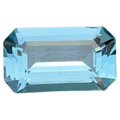 1,10 Karat Natürlicher Loser Blauer Aquamarin Stein Smaragdschliff Pakistanischer Edelstein