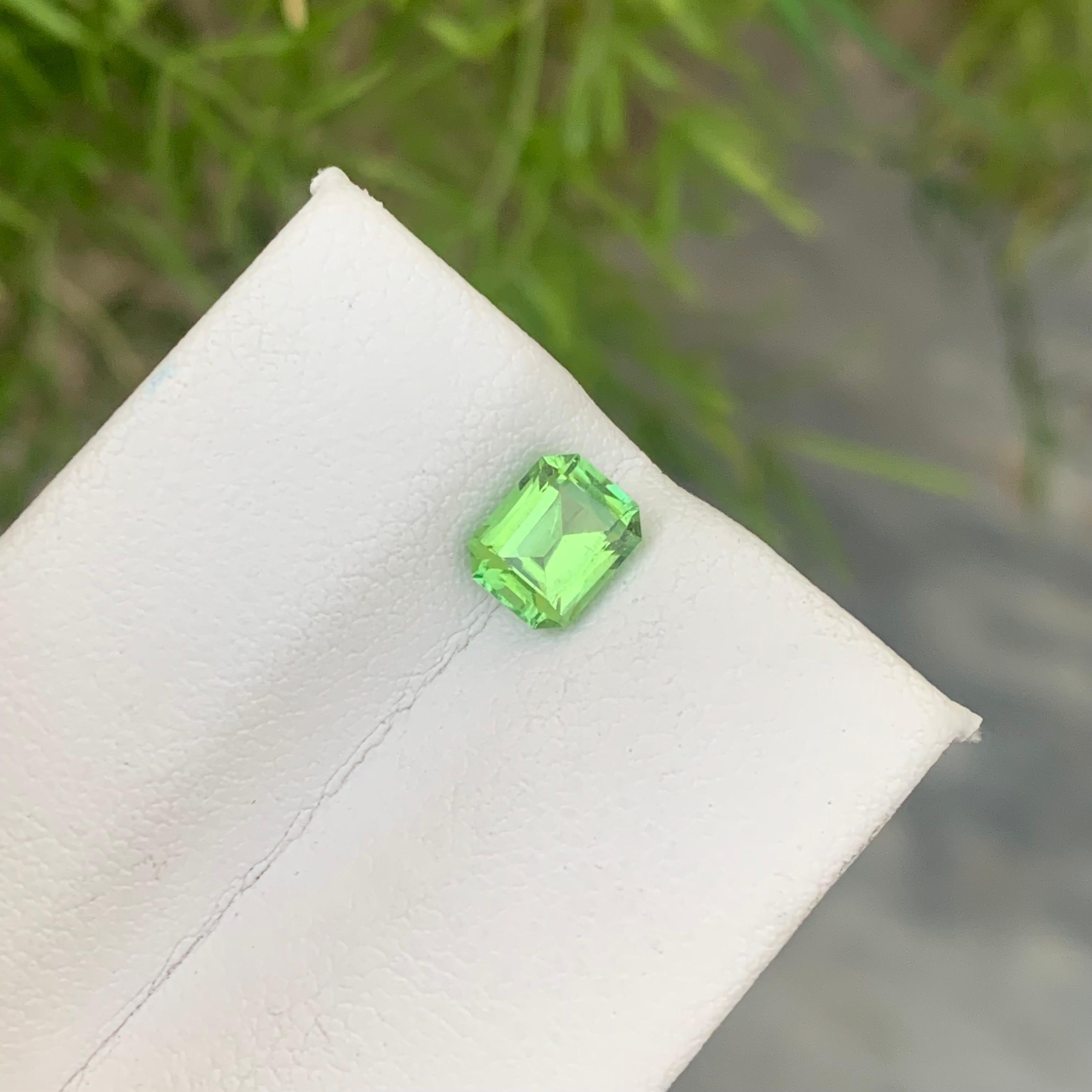 1.10 Carat Natural Loose Green Afghani Tourmaline Emerald Cut Gemstone for Ring For Sale 6