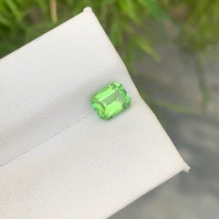 1.10 Carat Natural Loose Green Afghani Tourmaline Emerald Cut Gemstone for Ring