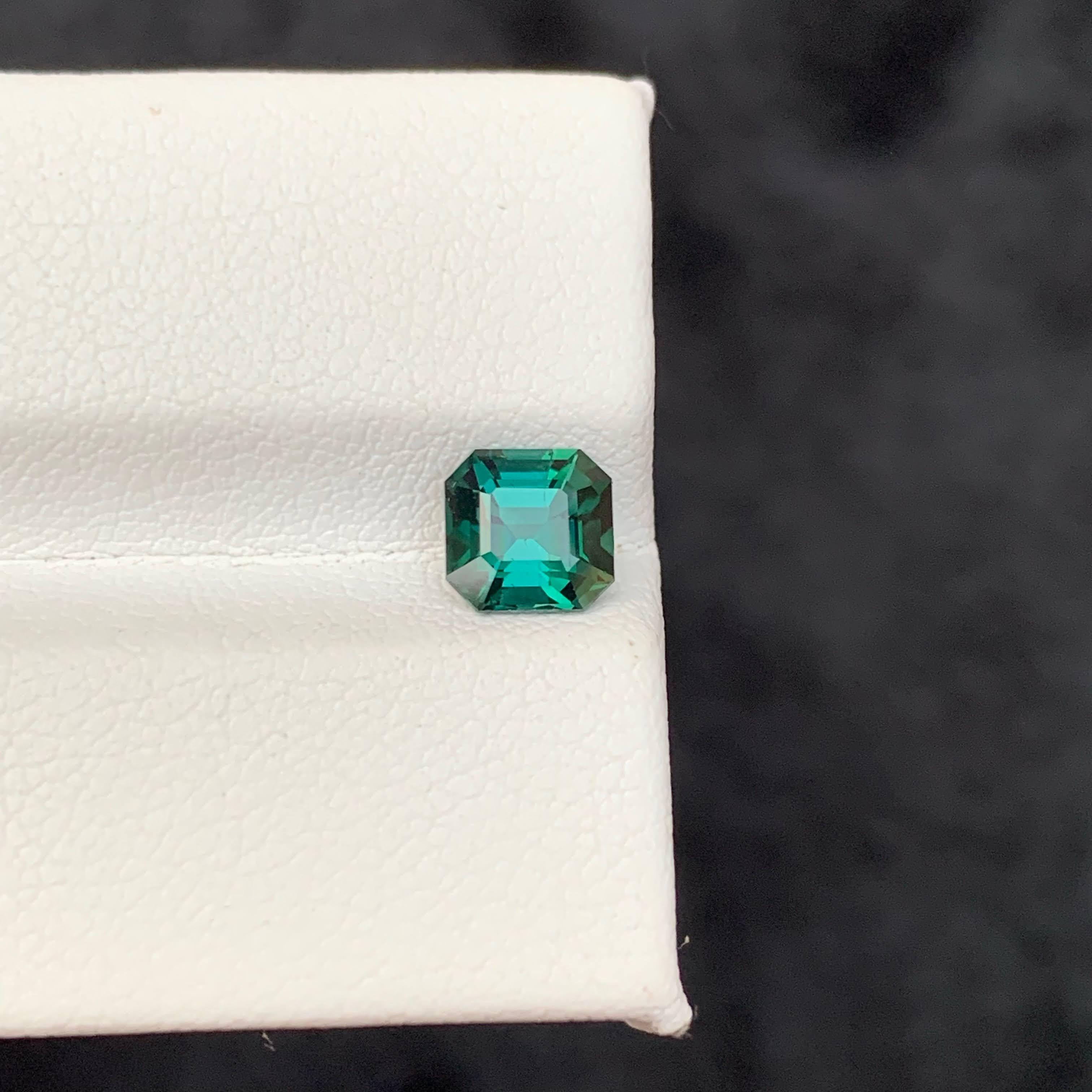 1,10 carati di tormalina blu Lagoon naturale sfusa con taglio Asscher Gemma afgana in vendita 4