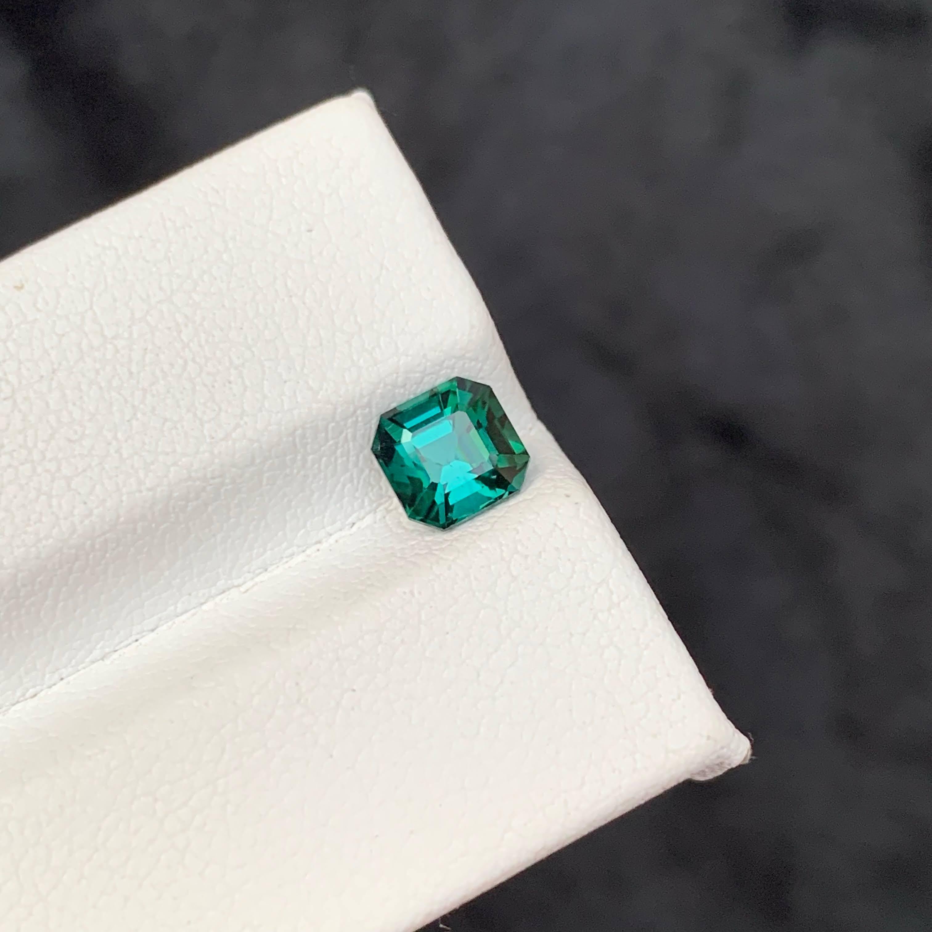 1,10 carati di tormalina blu Lagoon naturale sfusa con taglio Asscher Gemma afgana in vendita 5