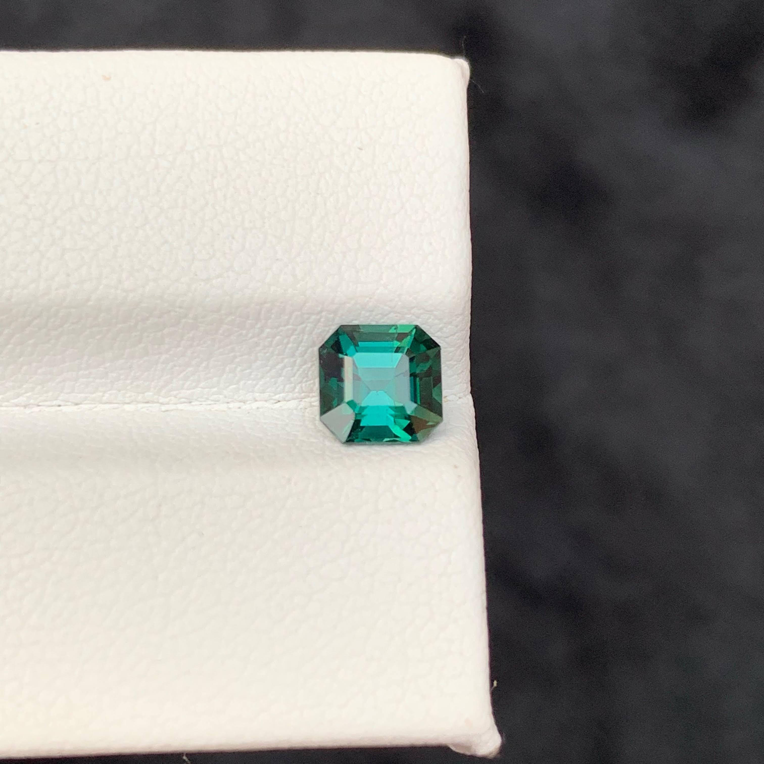 Taglio Asscher 1,10 carati di tormalina blu Lagoon naturale sfusa con taglio Asscher Gemma afgana in vendita