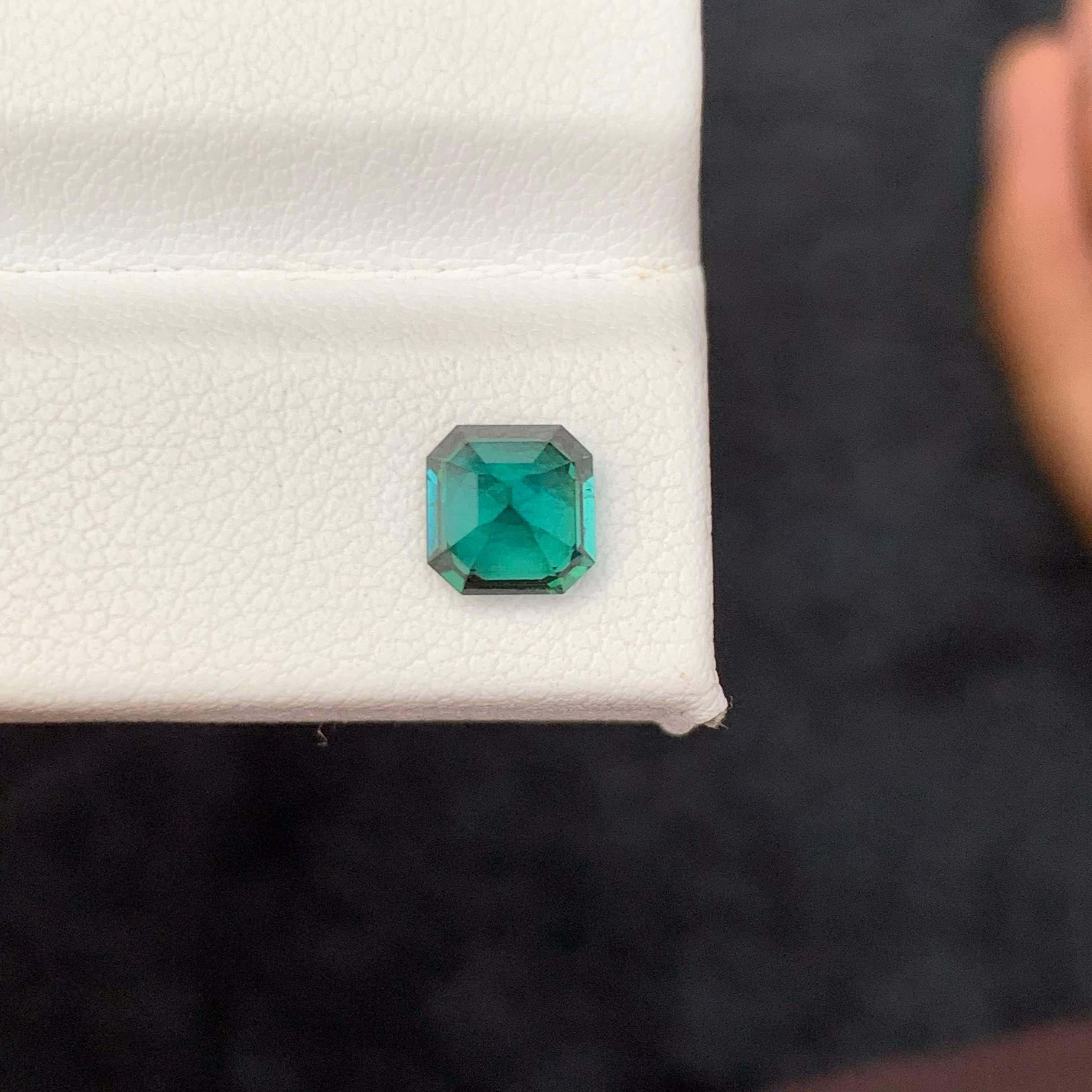 1,10 carati di tormalina blu Lagoon naturale sfusa con taglio Asscher Gemma afgana in vendita 1