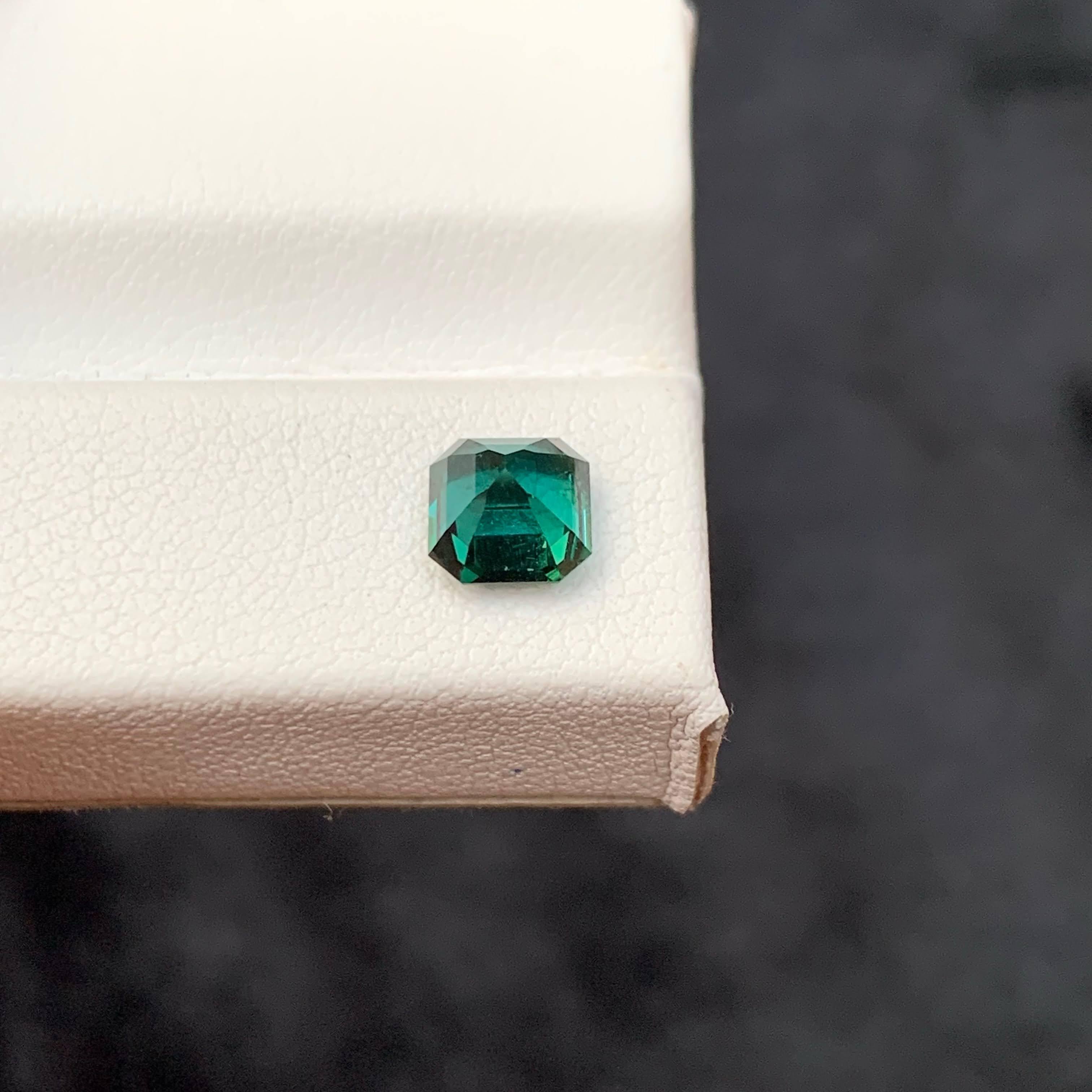 1,10 carati di tormalina blu Lagoon naturale sfusa con taglio Asscher Gemma afgana in vendita 2