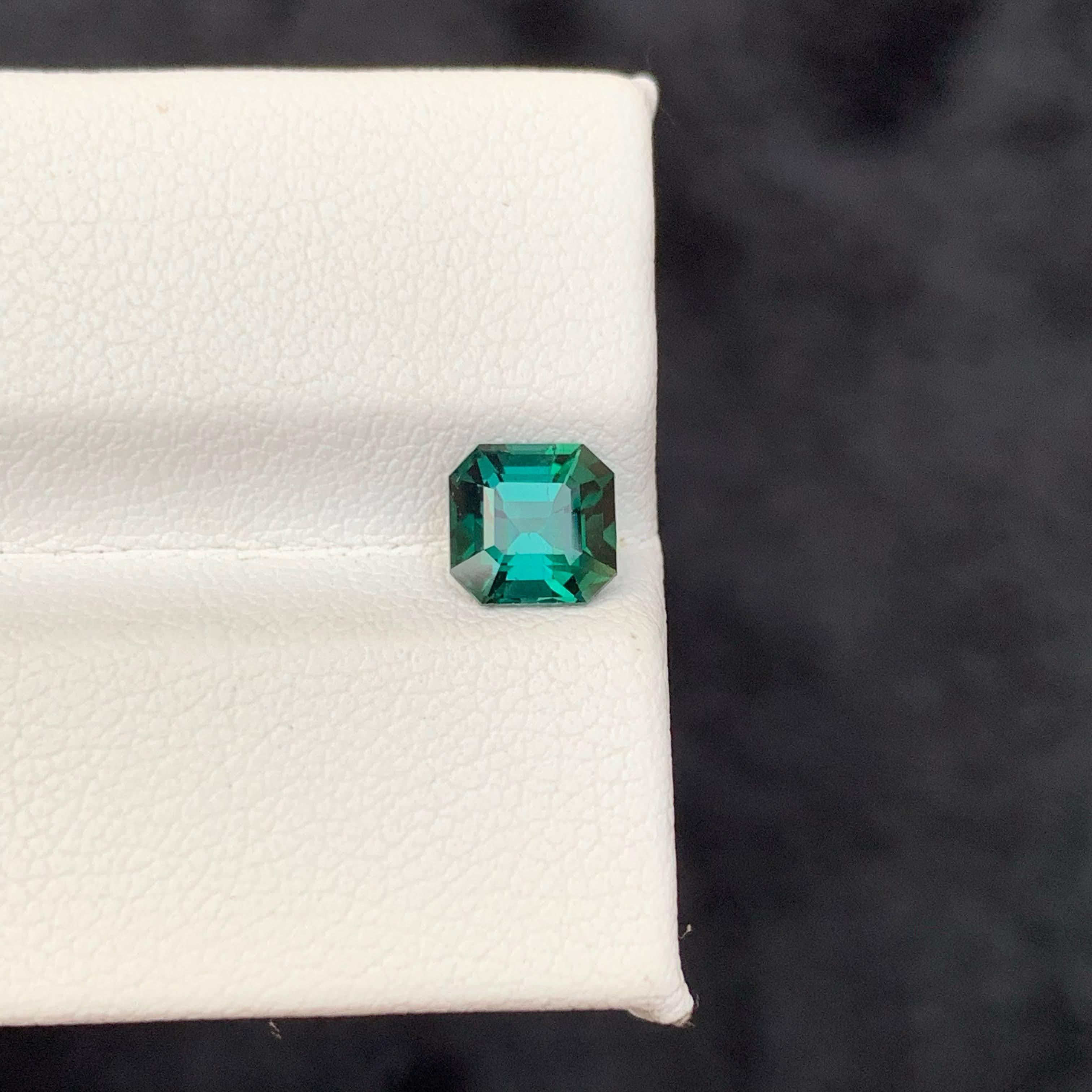 1,10 carati di tormalina blu Lagoon naturale sfusa con taglio Asscher Gemma afgana in vendita 3