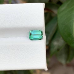 1.10 Carat Natural Loose Lagoon Tourmaline Stone Emerald Cut Afghan Gemstone