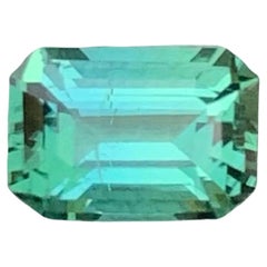 1.10 Carat Natural Loose Lagoon Tourmaline Stone Emerald Cut Afghan Gemstone