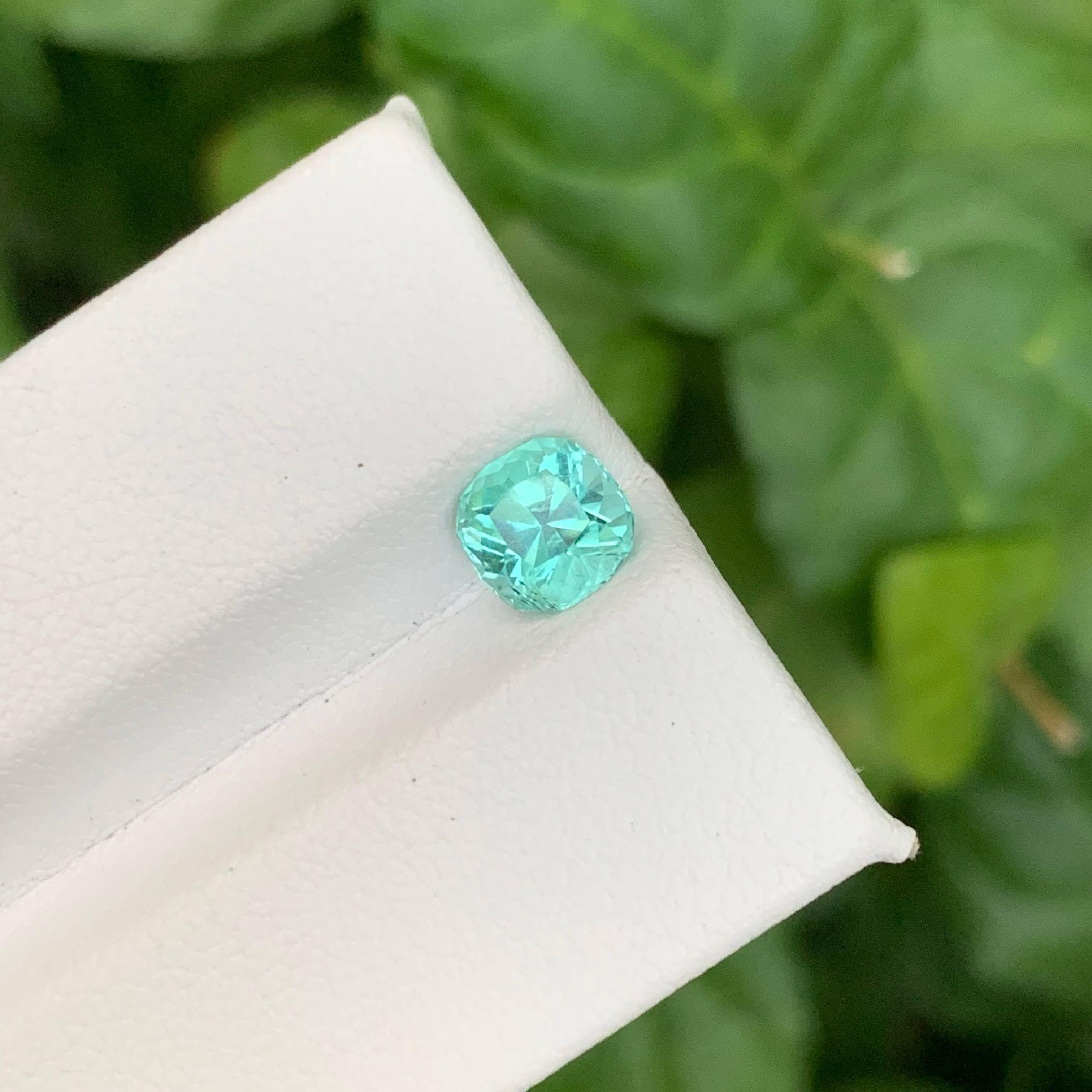 1.10 Carat Natural Loose Paraiba Color Tourmaline Cushion Cut Afghan Gemstone (pierre précieuse afghane) Unisexe en vente