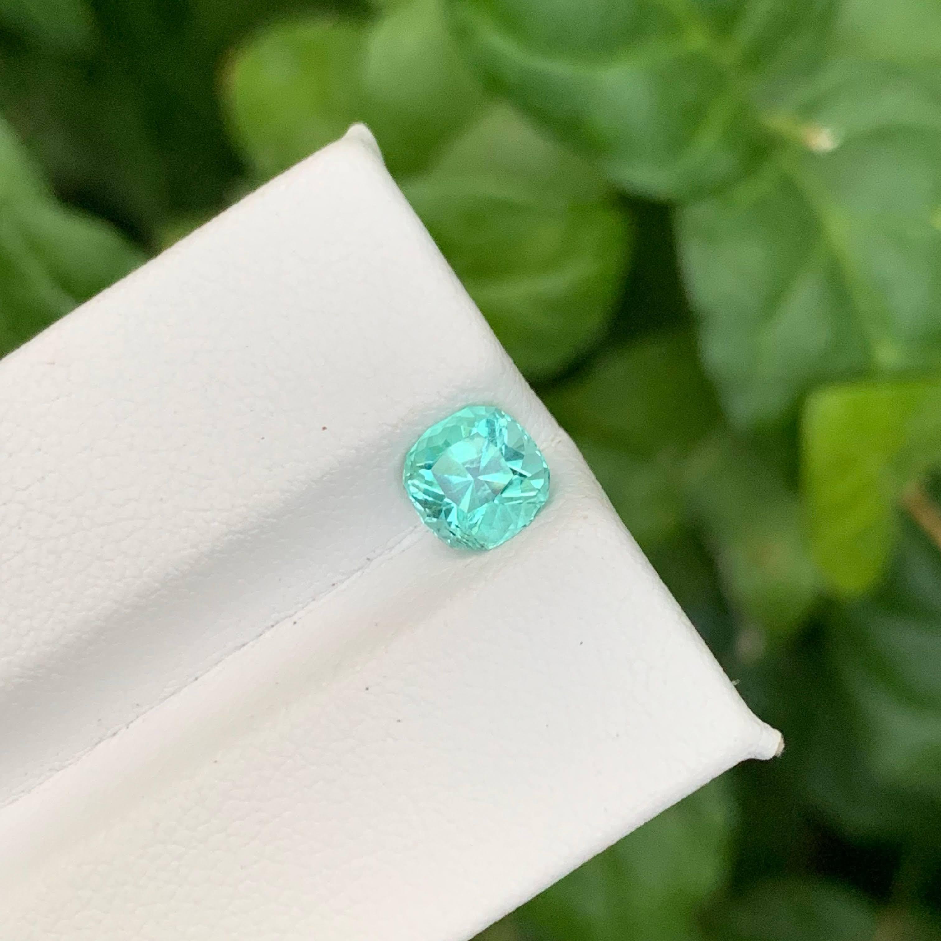 1.10 Carat Natural Loose Paraiba Color Tourmaline Cushion Cut Afghan Gemstone (pierre précieuse afghane) en vente 1