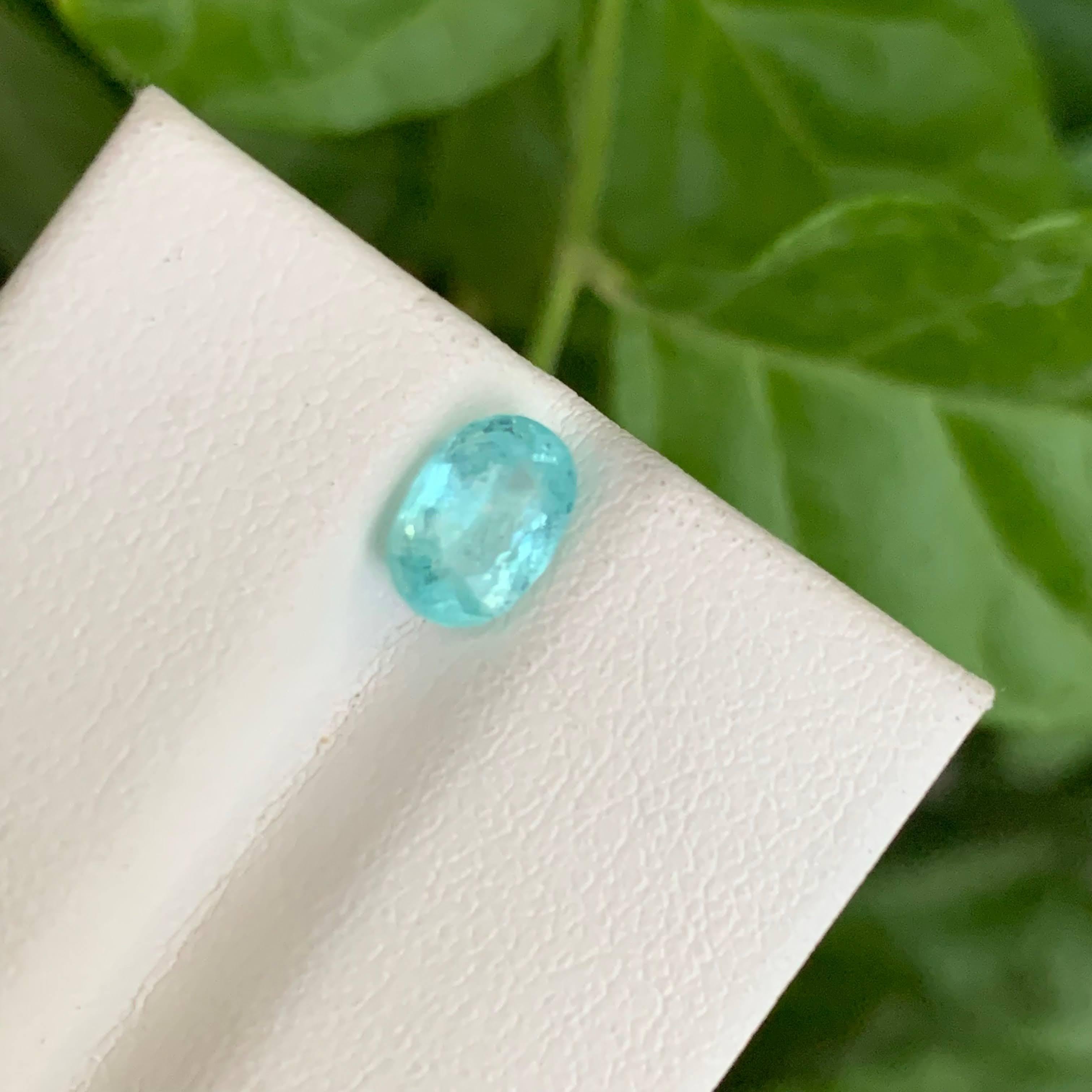 Taglio ovale 1.10 carati di tormalina Paraiba naturale sciolta con taglio ovale dal Mozambico in vendita