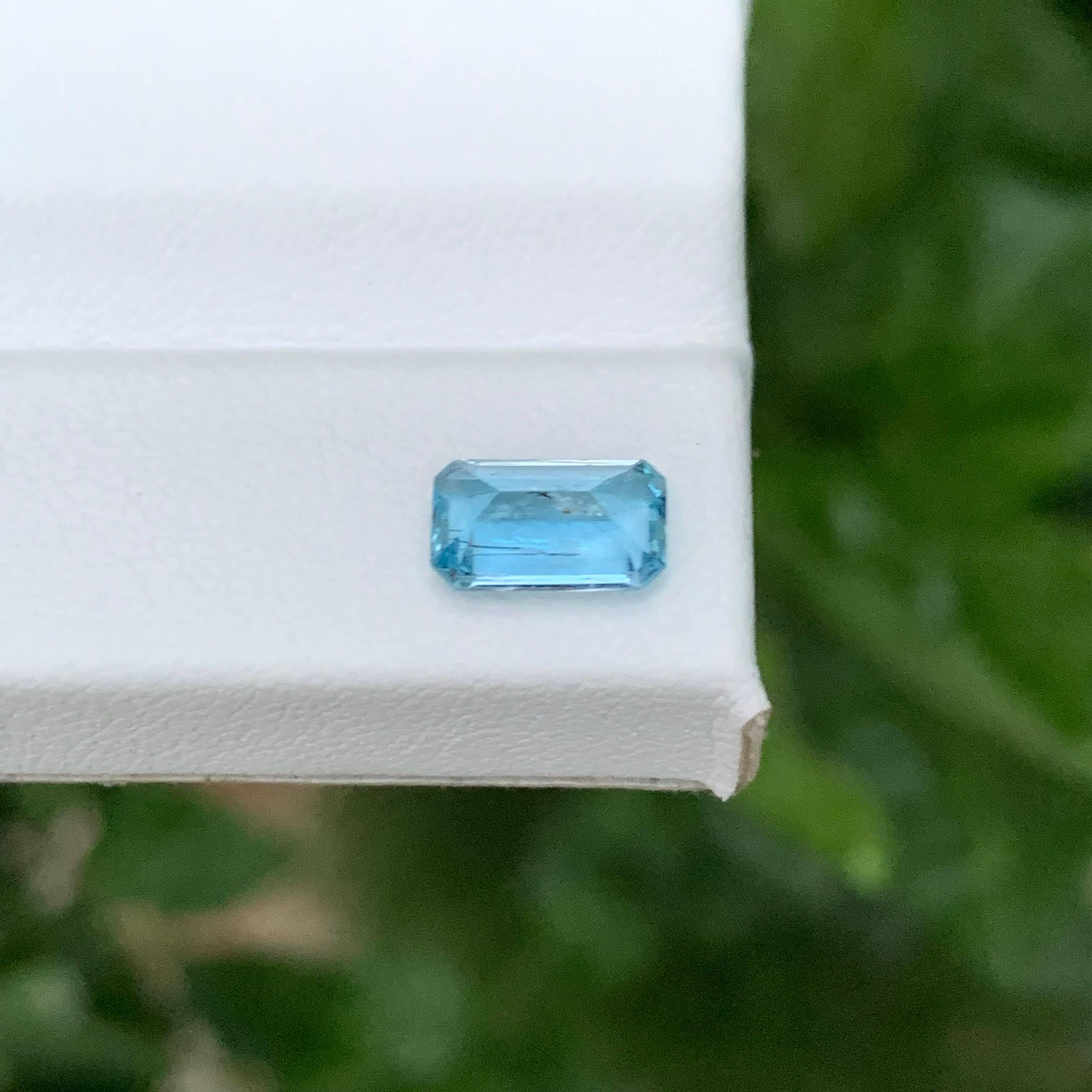 1,10 Karat Natürlicher Loser Santa Mari Aquamarin Smaragdschliff Vietnamesischer Edelstein (Moderne) im Angebot