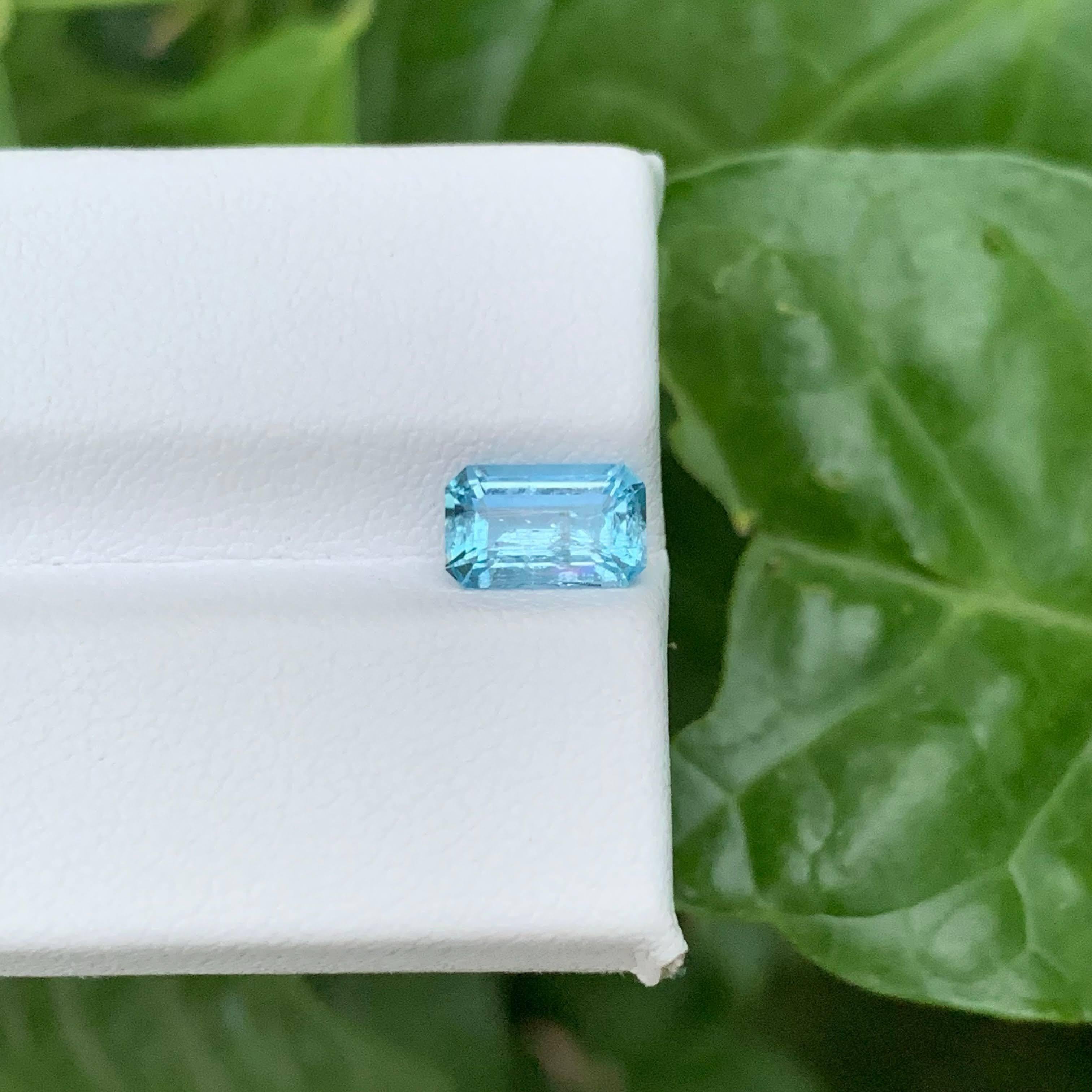1,10 Karat Natürlicher Loser Santa Mari Aquamarin Smaragdschliff Vietnamesischer Edelstein für Damen oder Herren im Angebot
