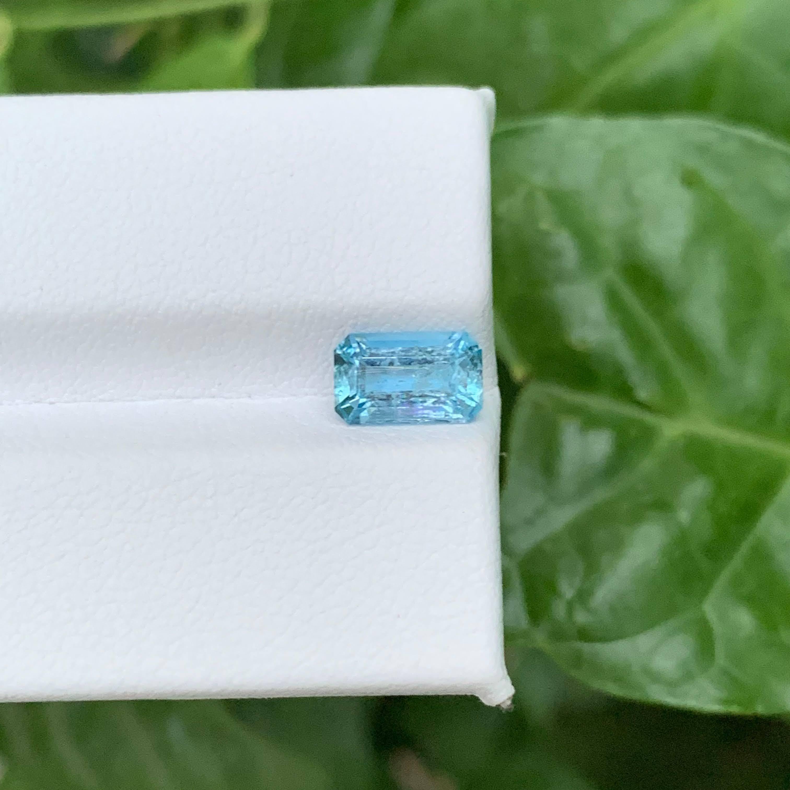 1,10 Karat Natürlicher Loser Santa Mari Aquamarin Smaragdschliff Vietnamesischer Edelstein im Angebot 1