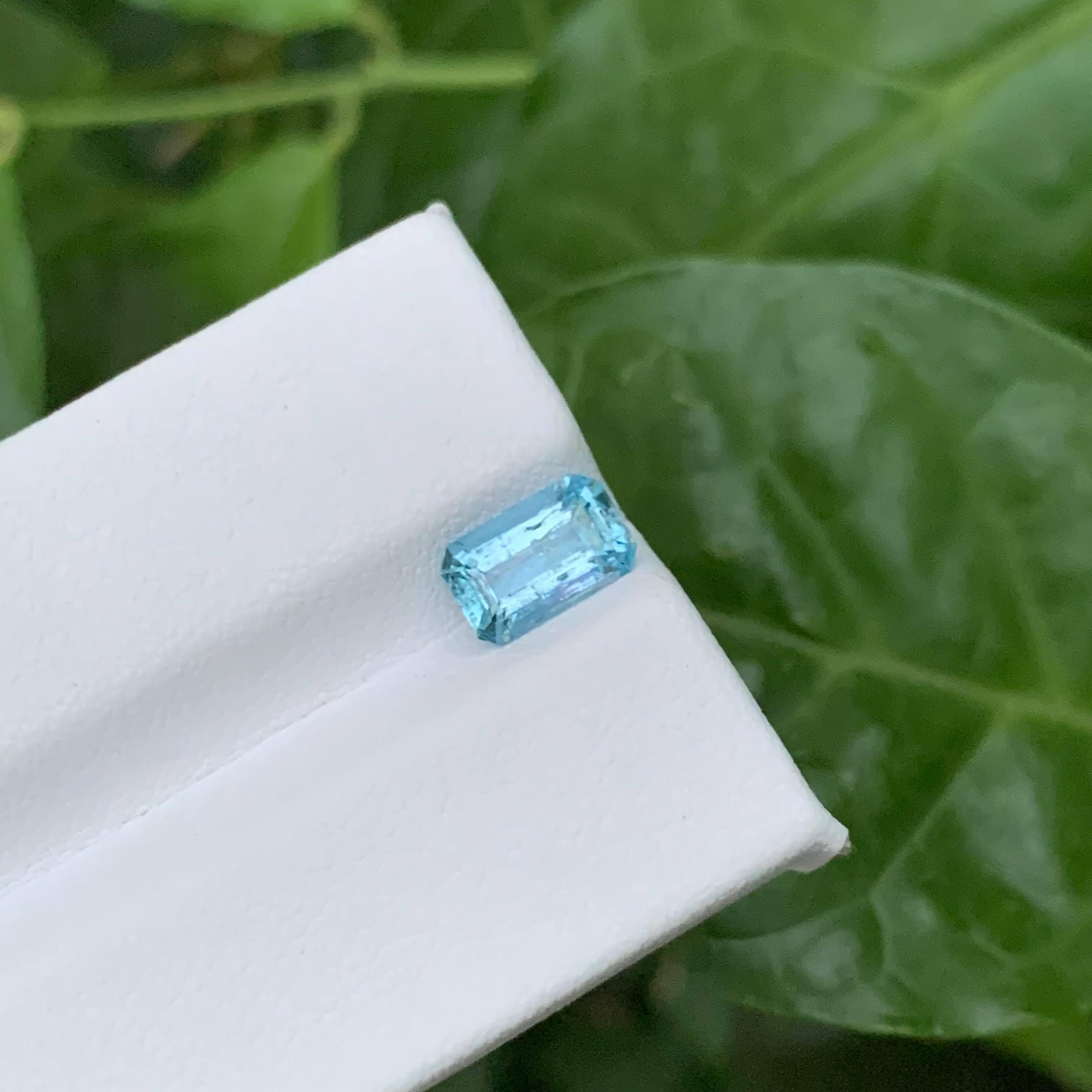 1,10 Karat Natürlicher Loser Santa Mari Aquamarin Smaragdschliff Vietnamesischer Edelstein im Angebot 2