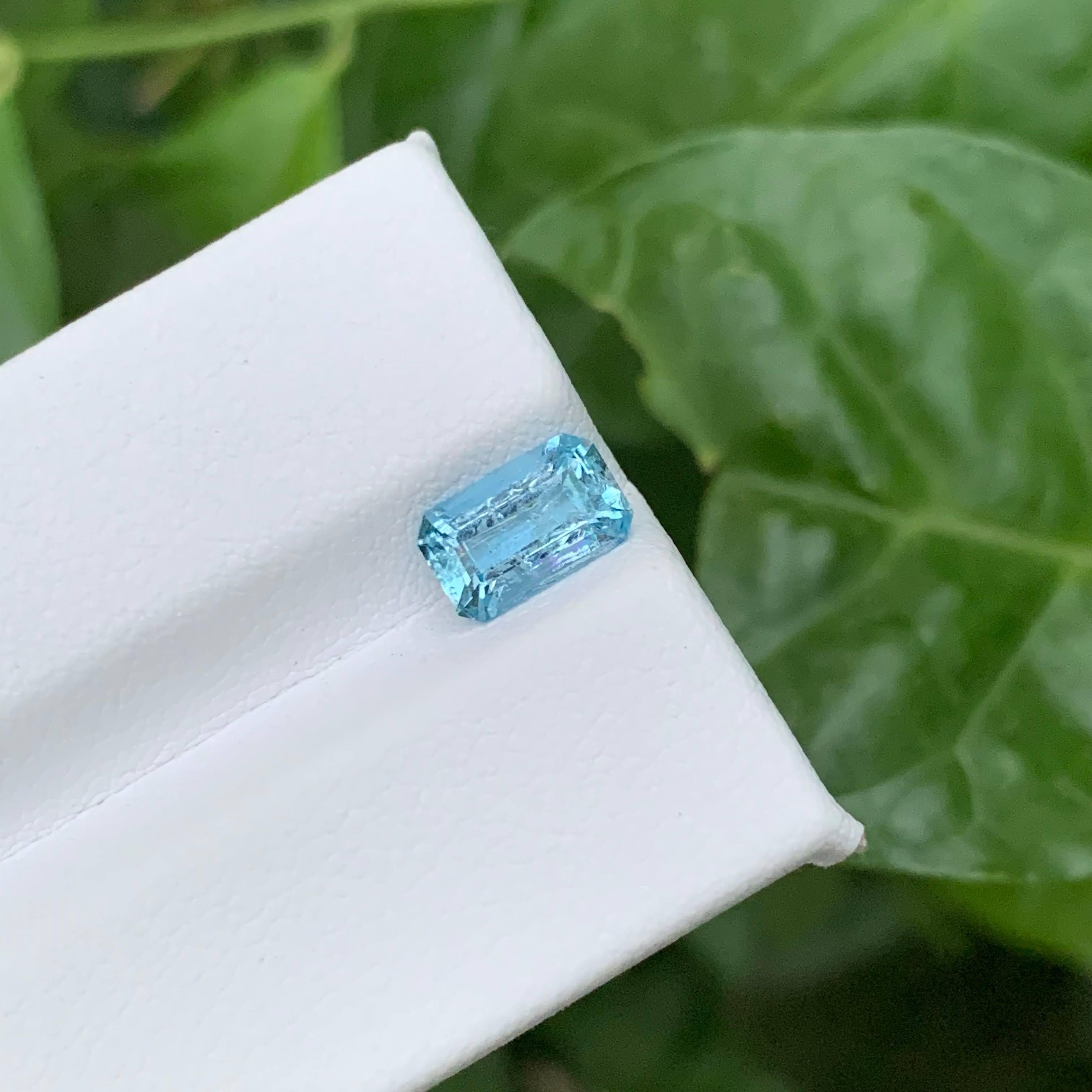 1,10 Karat Natürlicher Loser Santa Mari Aquamarin Smaragdschliff Vietnamesischer Edelstein im Angebot 3