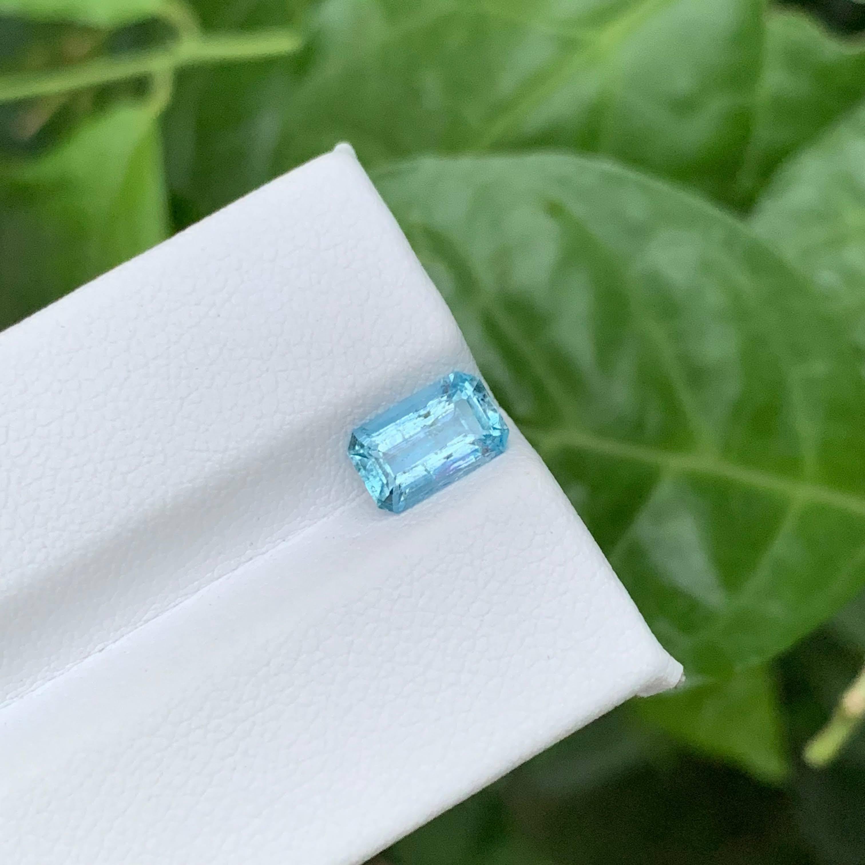 1,10 Karat Natürlicher Loser Santa Mari Aquamarin Smaragdschliff Vietnamesischer Edelstein im Angebot 4