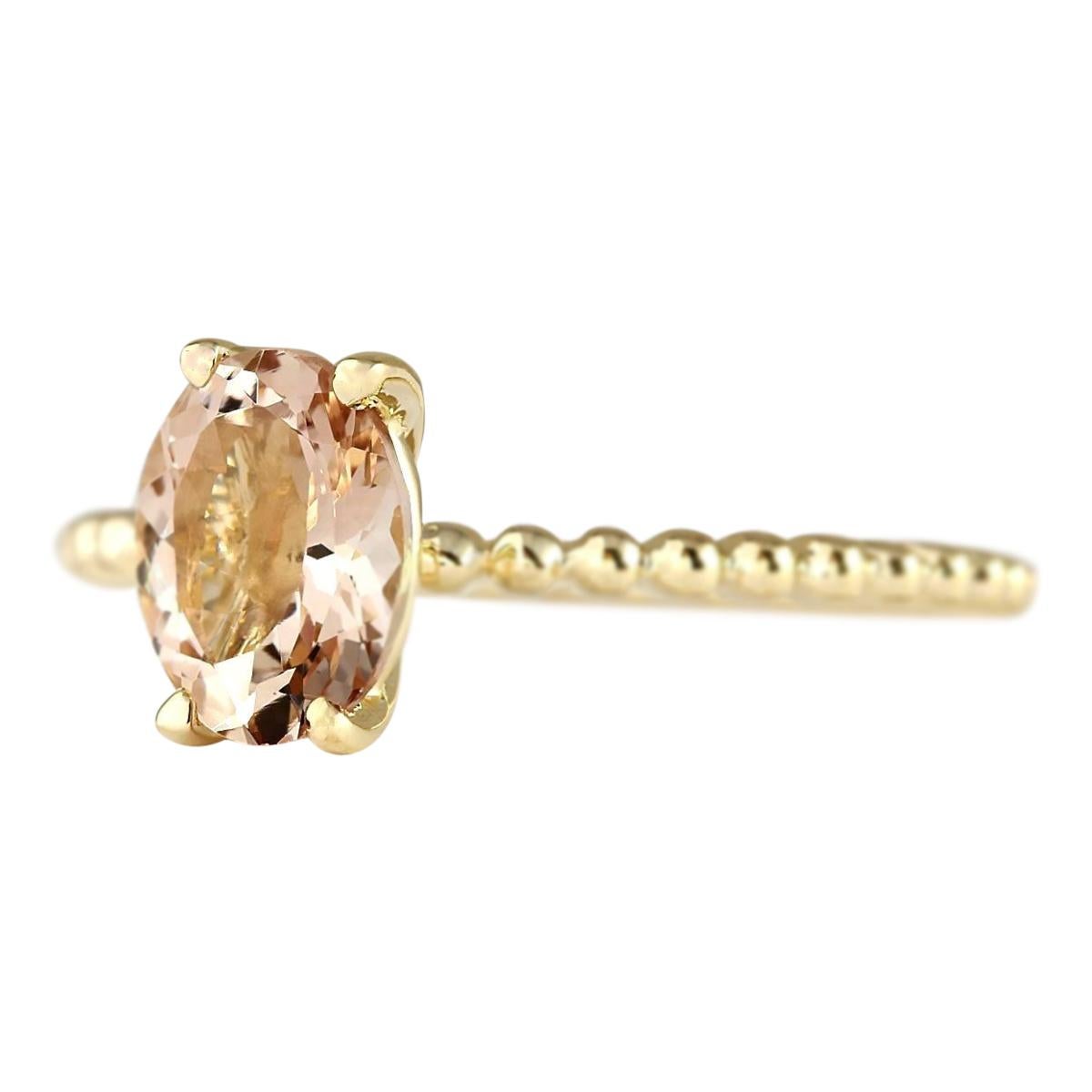 Stamped: 14K Yellow Gold
Total Ring Weight: 1.8 Grams
Total Natural Morganite Weight is 1.10 Carat
Color: Peach
Face Measures: 7.00x5.00 mm
Sku: [703235W]