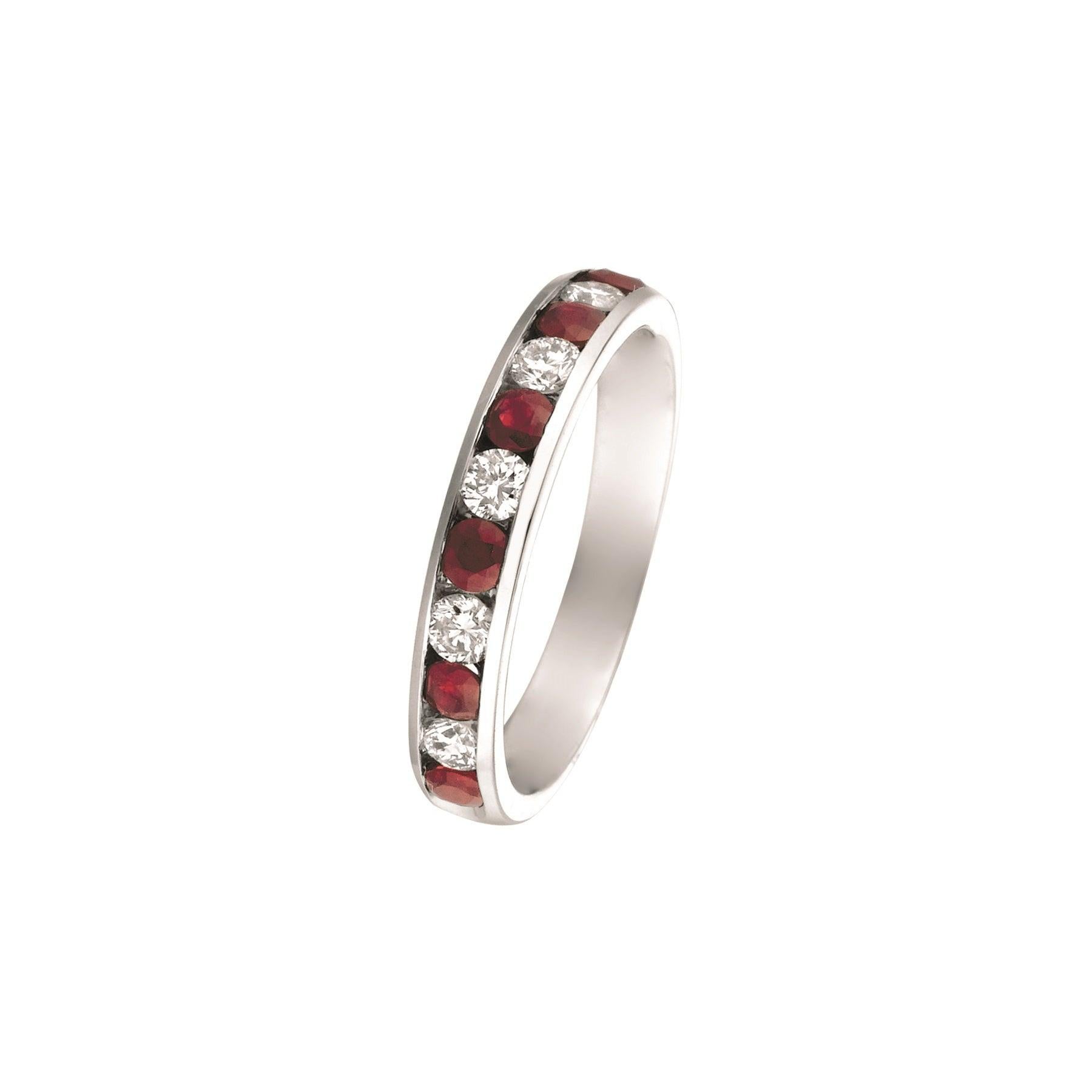 En vente :  Bague en or blanc 14 carats avec diamants et rubis naturel de 1,10 carat 2