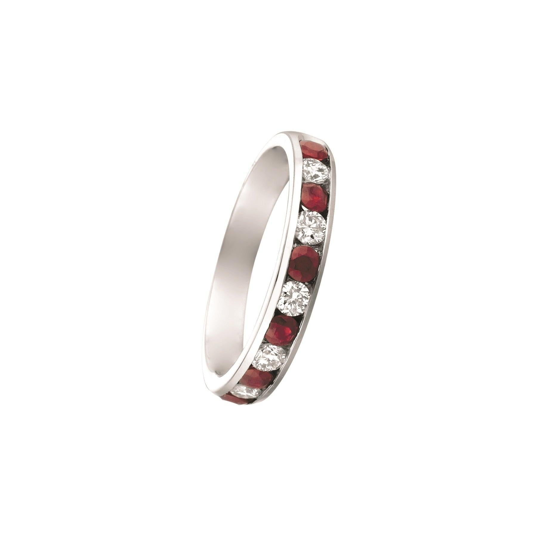 En vente :  Bague en or blanc 14 carats avec diamants et rubis naturel de 1,10 carat 3
