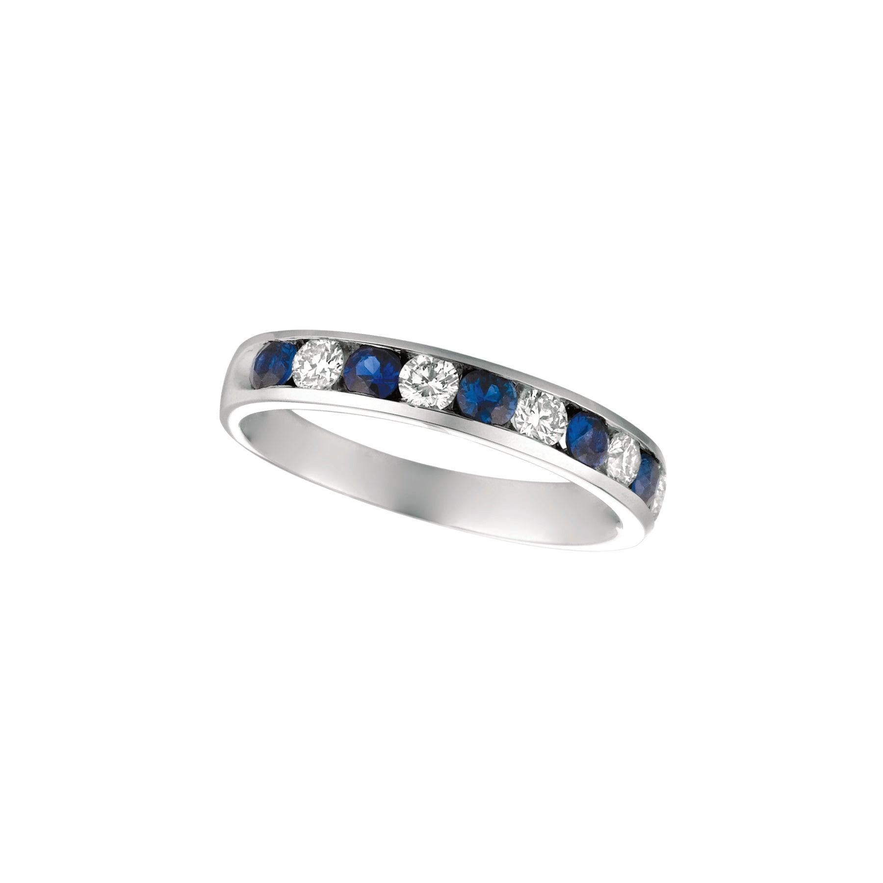 En venta: Anillo de zafiro natural y diamante de 1,10 quilates y oro blanco de 14 quilates  3