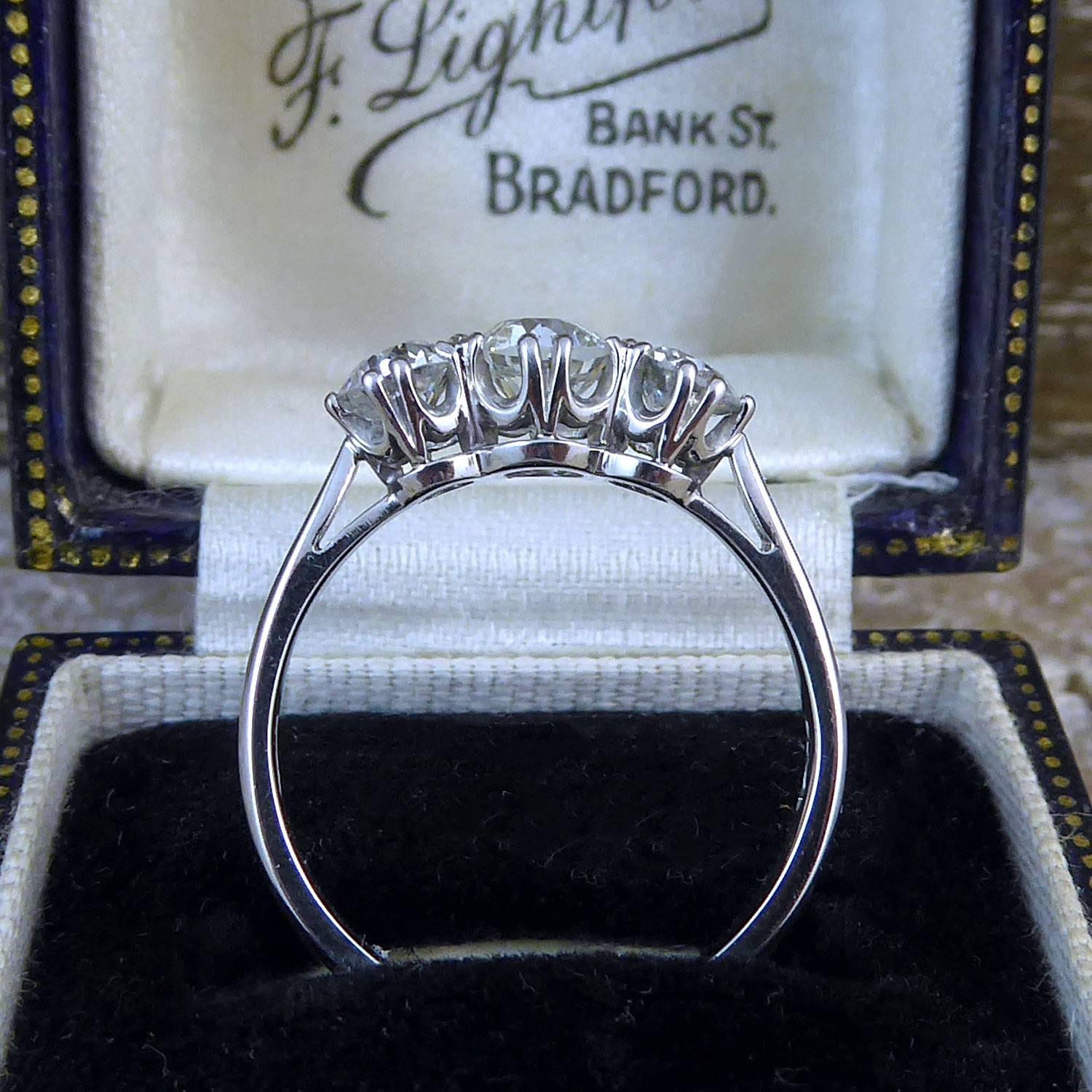 1.10 Carat Old Cut Diamond Ring, Hallmarked Platinum Band In New Condition In Yorkshire, West Yorkshire