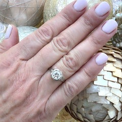 1.10 carat Old Euro Platinum & Diamond Ring