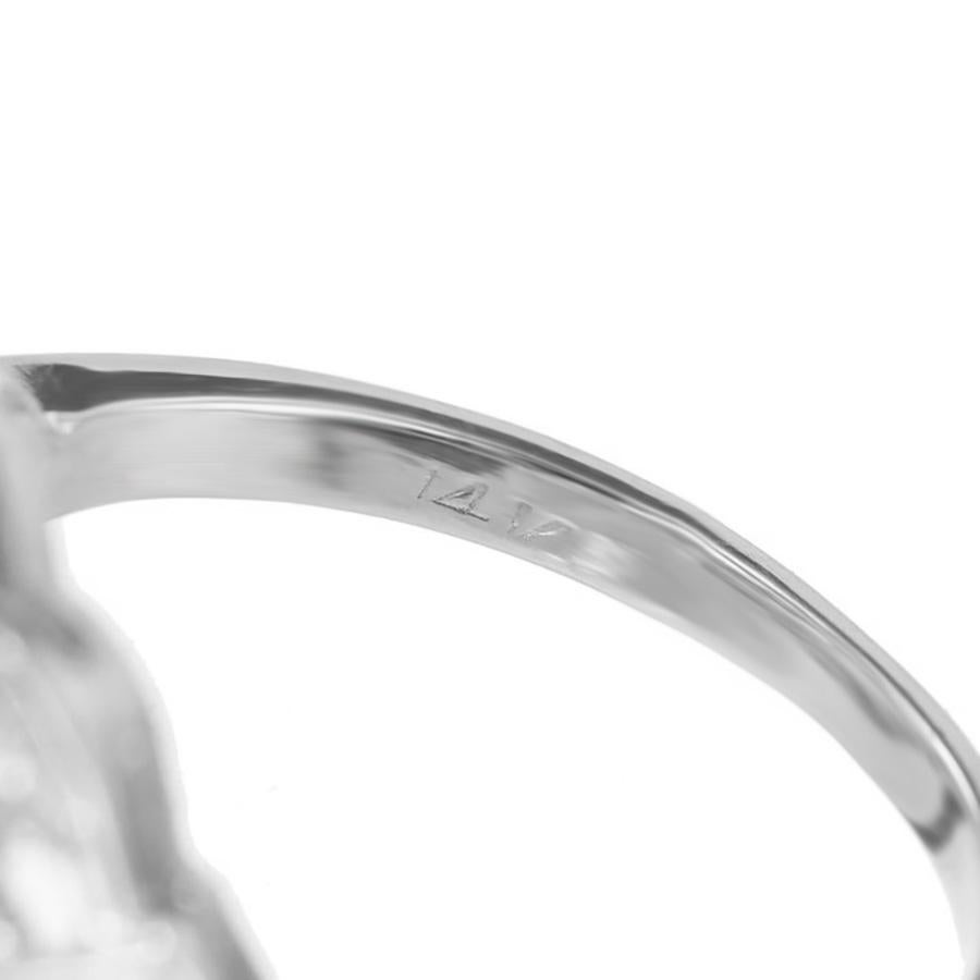 Bague cocktail en or avec dôme Art déco en forme de dôme avec diamant européen ancien de 1,10 carat en vente 1