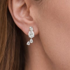 Orecchini a goccia con diamante naturale taglio pera ovale da 1,10 carati in oro bianco 14k